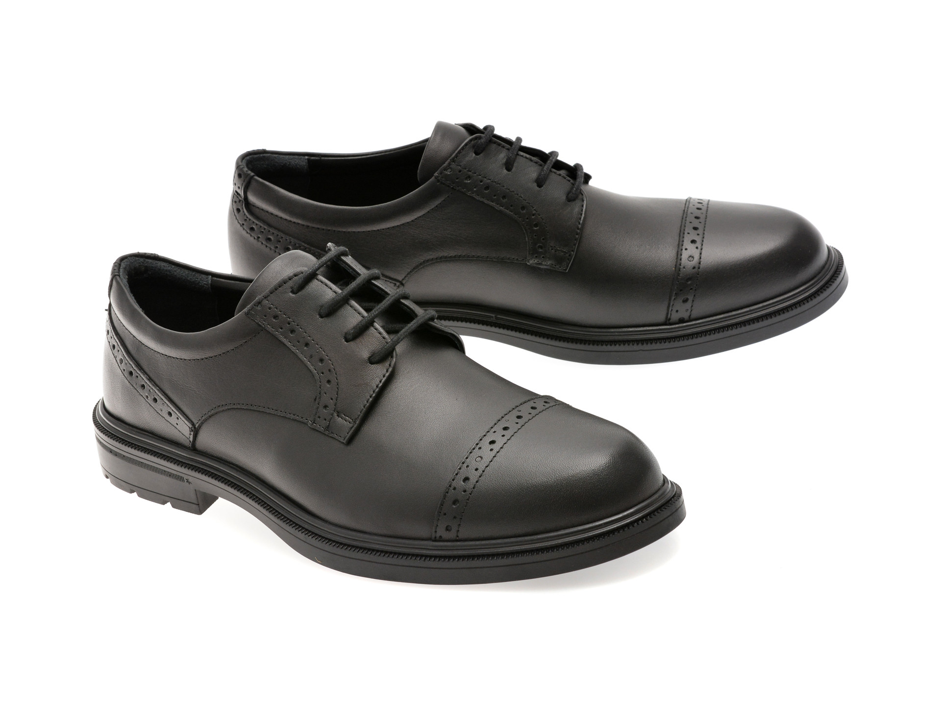 Pantofi eleganti OTTER negri, A63, din piele naturala