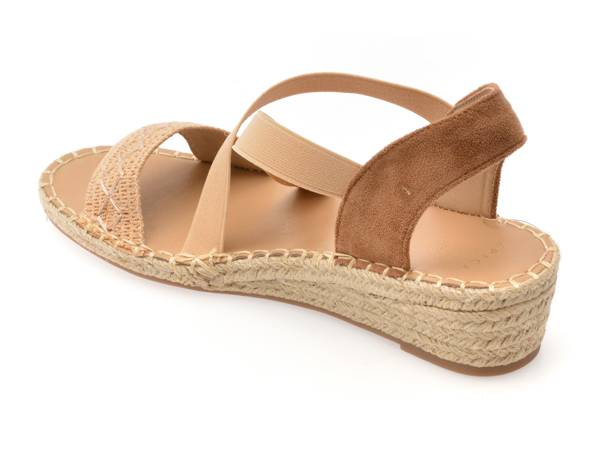 Sandale EPICA maro, 82918, din material textil