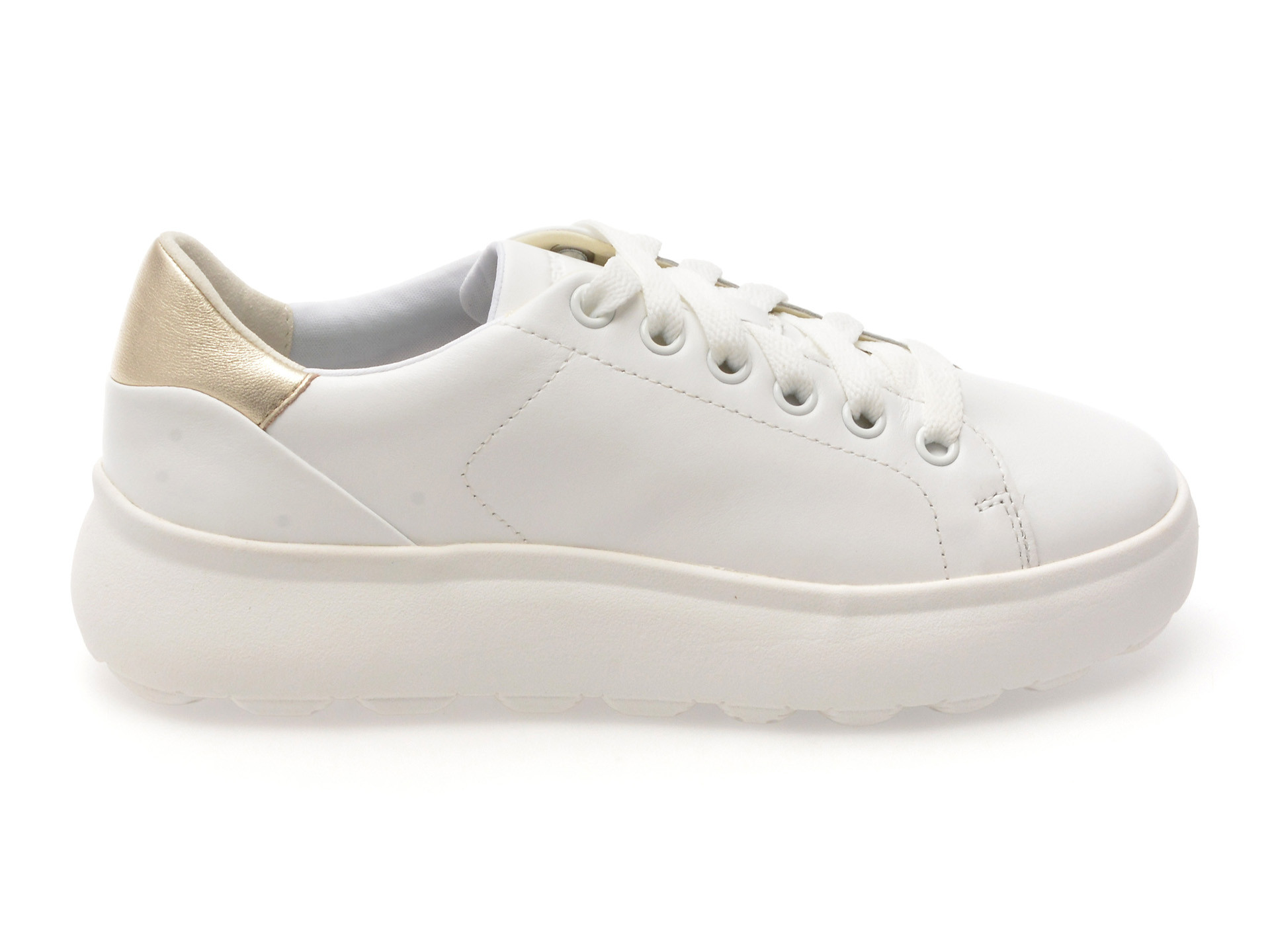 Pantofi sport GEOX albi, D35TCB, din piele naturala