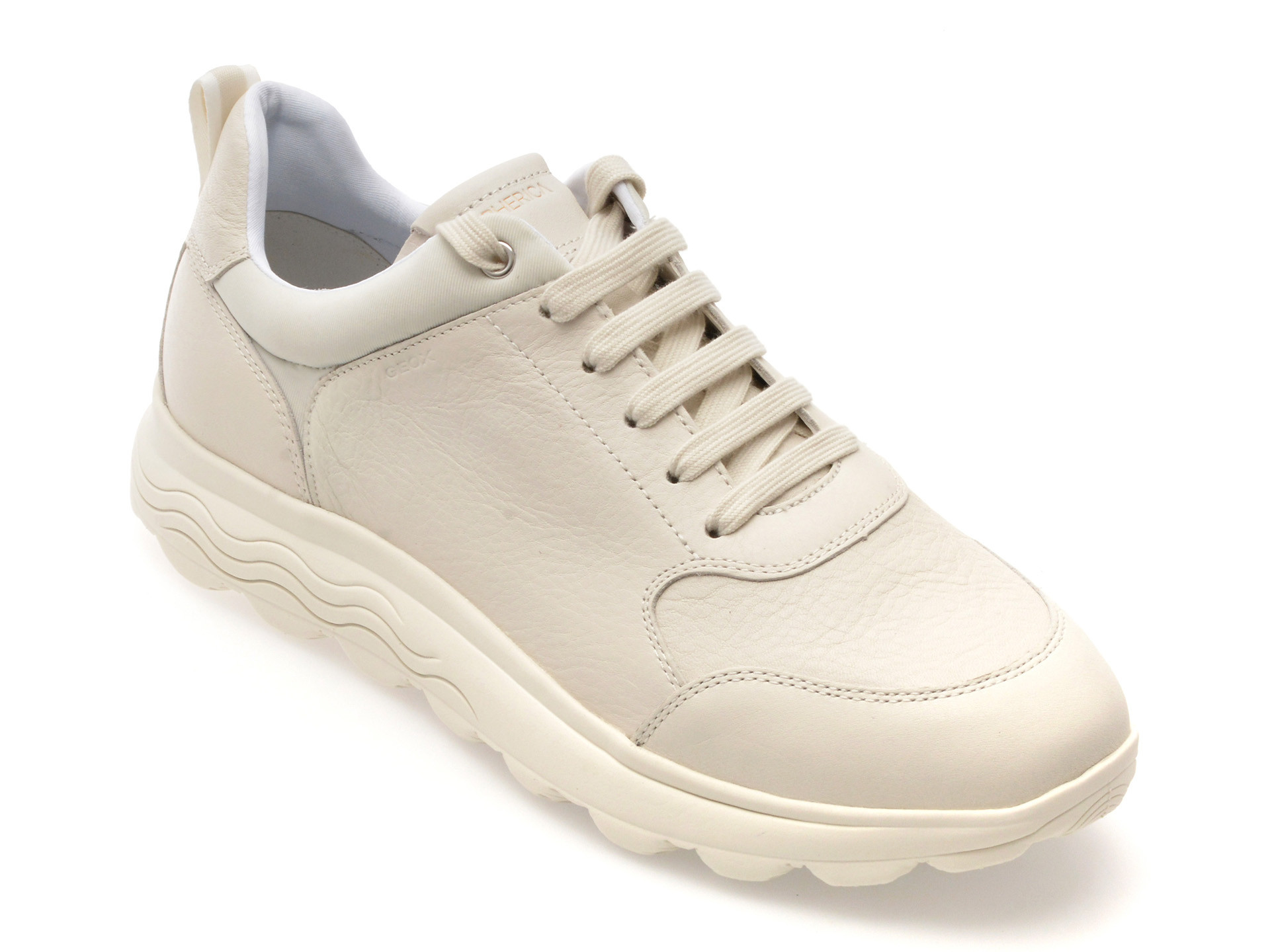 Pantofi sport GEOX albi, U55BYA, din piele naturala