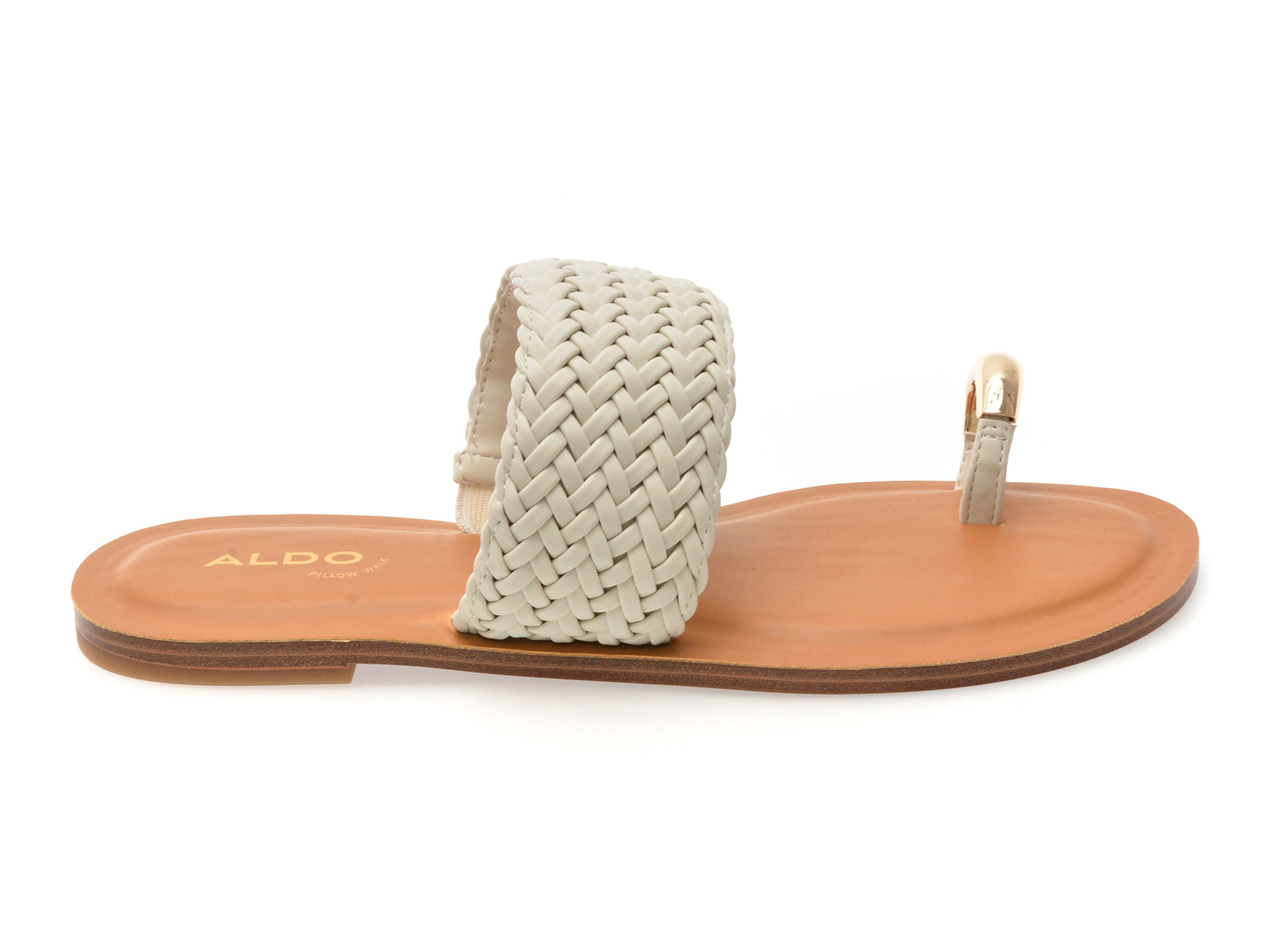 Papuci ALDO albi, BEACHWALK 121, din piele ecologica