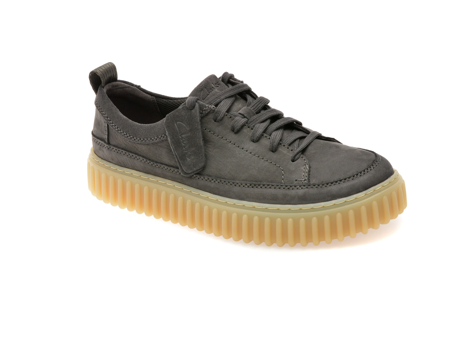 Pantofi sport CLARKS gri, TORHILL LACE, din nabuc