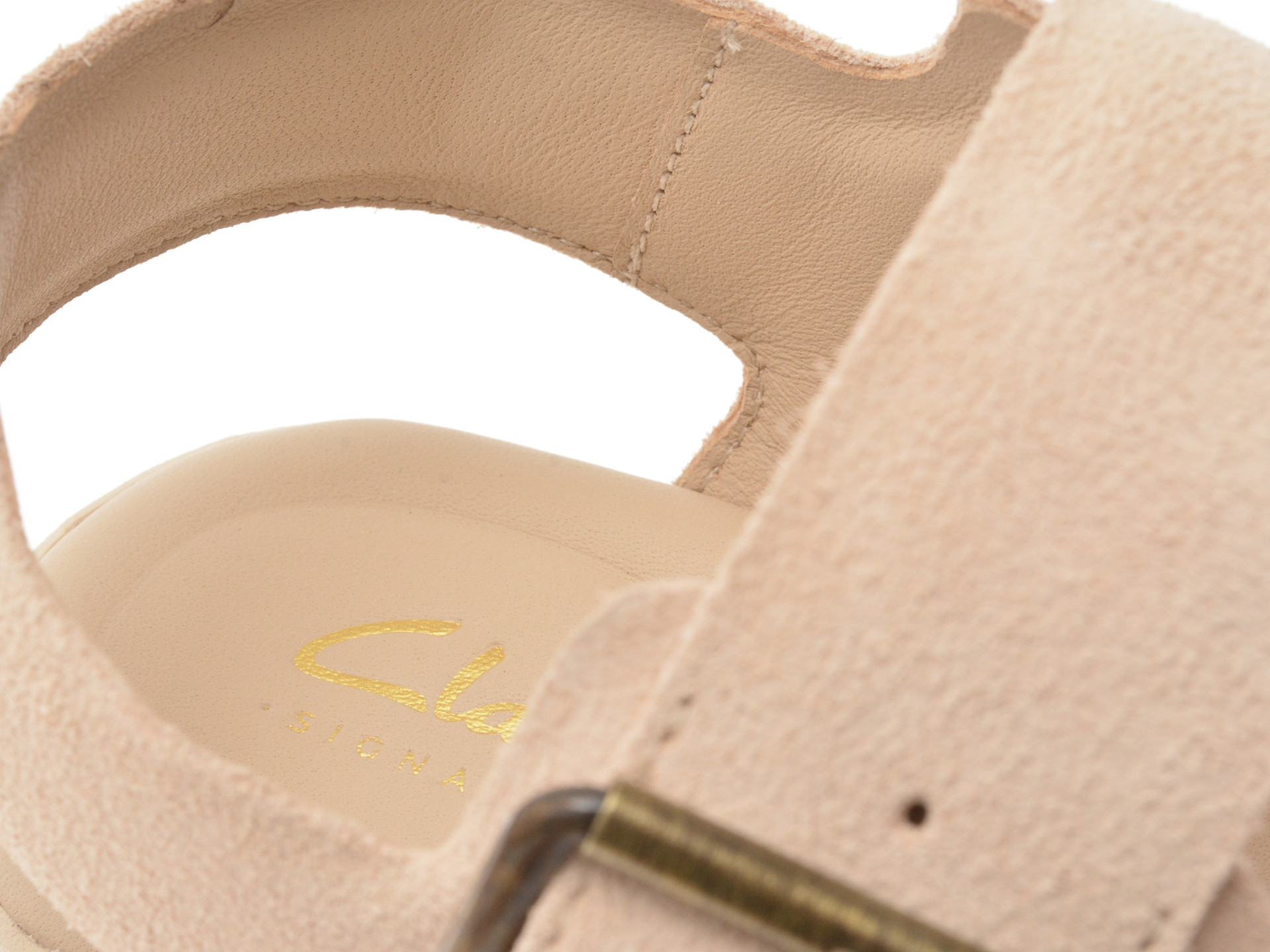 Sandale CLARKS bej, EVAMAR WISH, din piele intoarsa