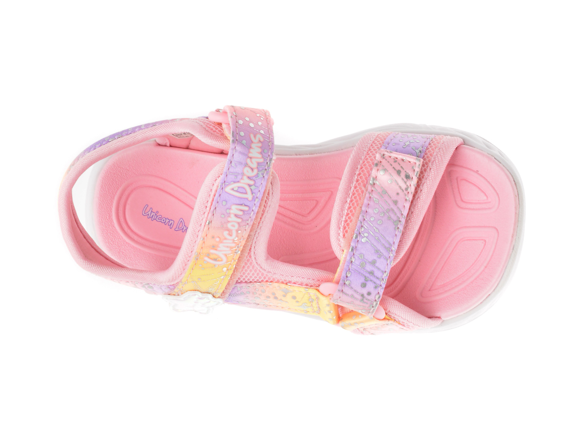 Sandale SKECHERS roz, UNICORN DREAMS, din material textil