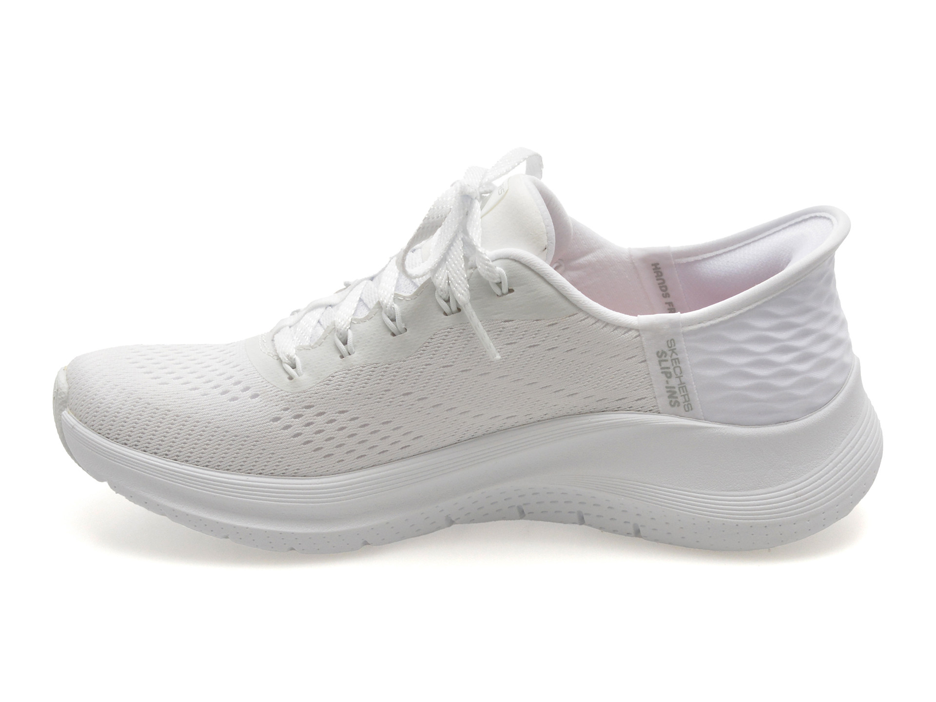 Pantofi sport SKECHERS albi, ARCH FIT 2.0, din material textil