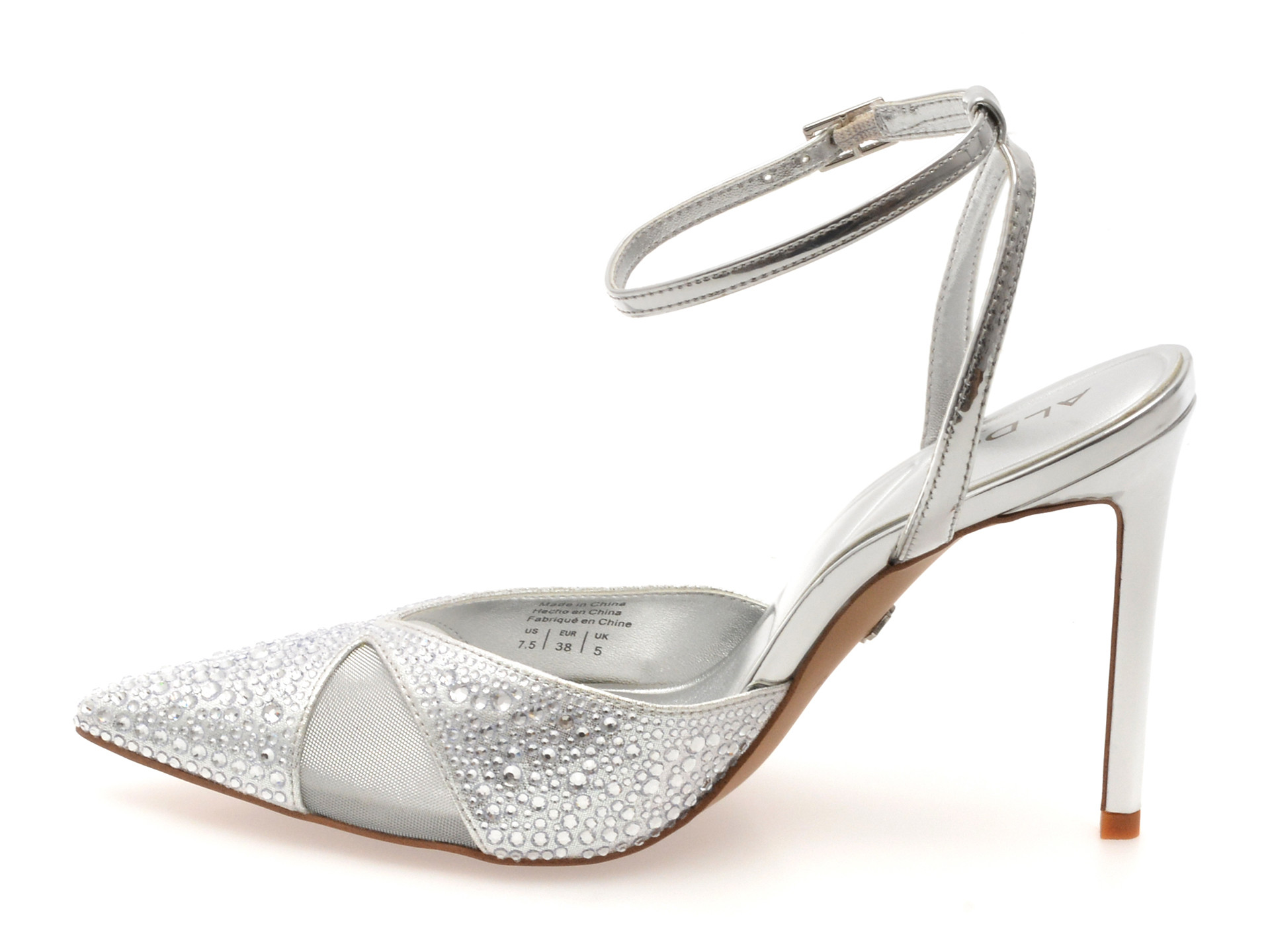 Pantofi eleganti ALDO argintii, DUNMERE 040, din piele ecologica