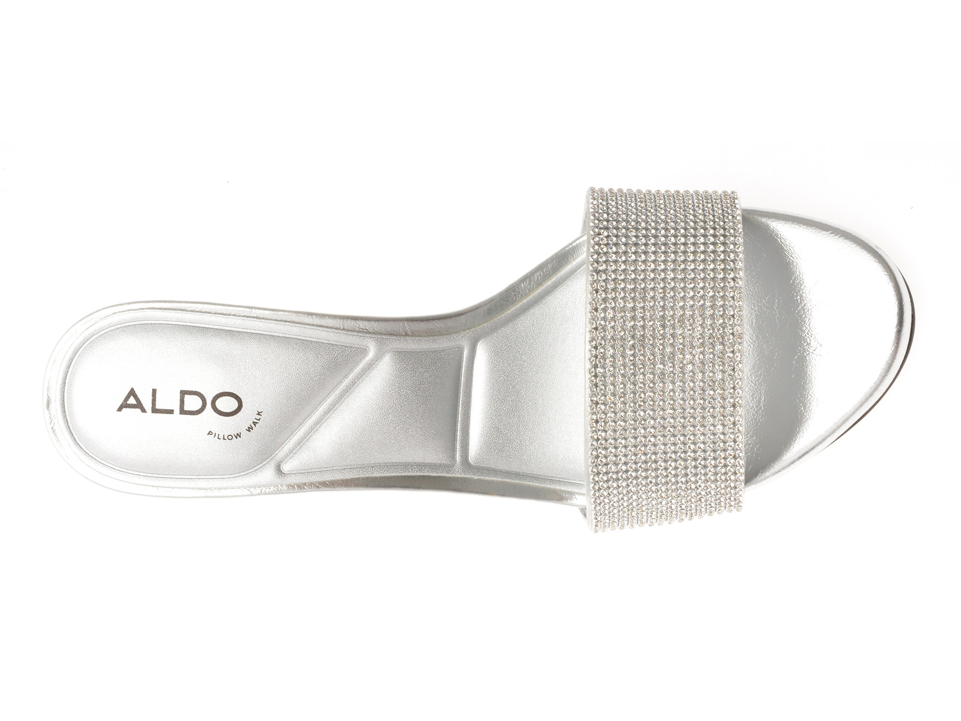 Papuci ALDO argintii, ETERNALLY 040, din piele ecologica