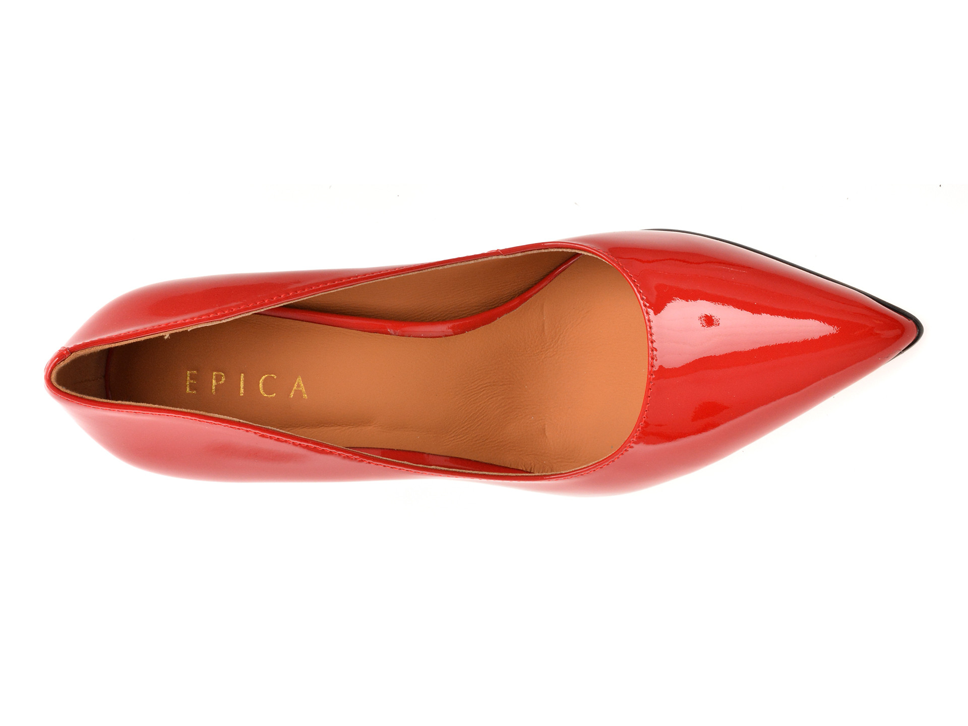 Pantofi eleganti EPICA rosii, E19070, din piele naturala lacuita