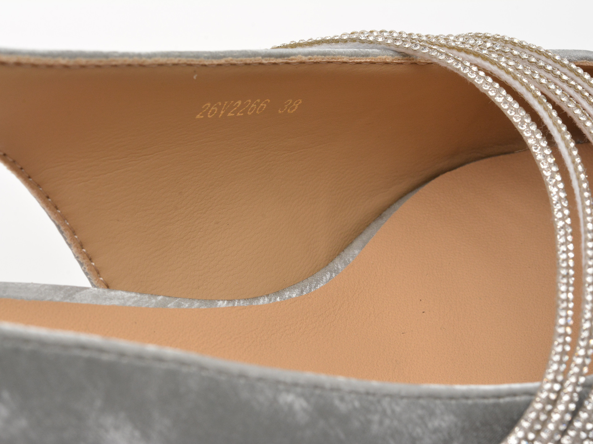 Pantofi eleganti EPICA argintii, 26V2266, din piele ecologica