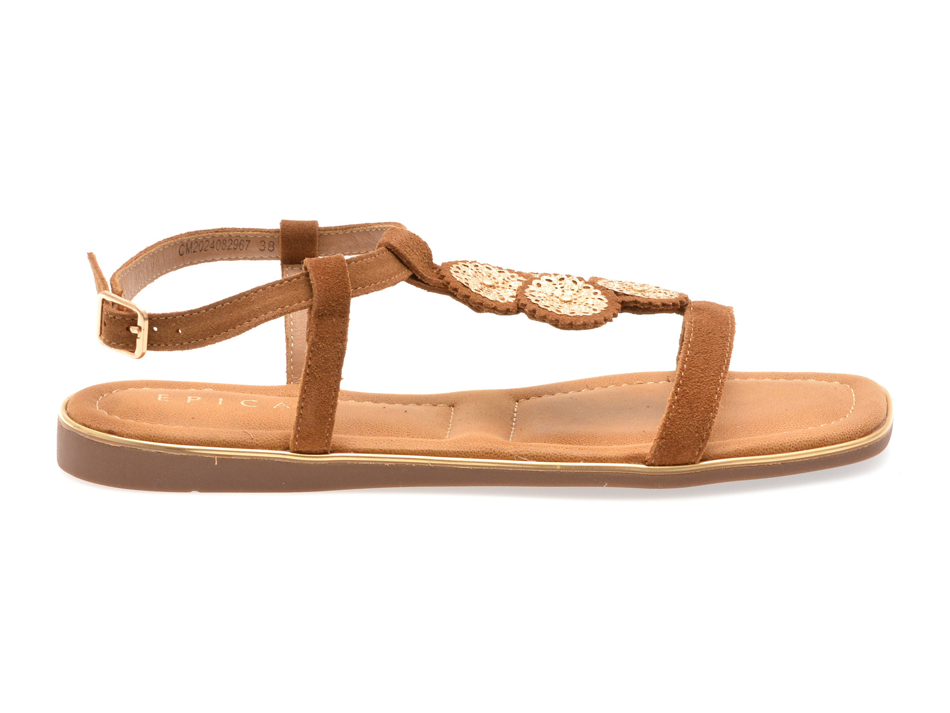 Sandale EPICA maro, 82967, din piele intoarsa