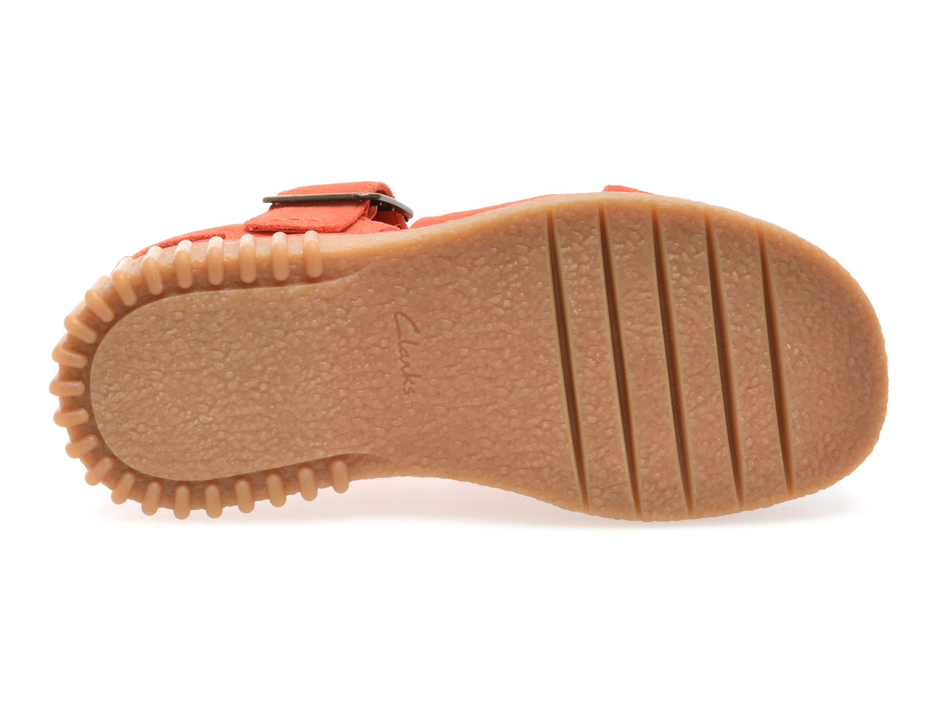 Sandale CLARKS portocalii, EVAMAR WISH, din piele Intoarsa