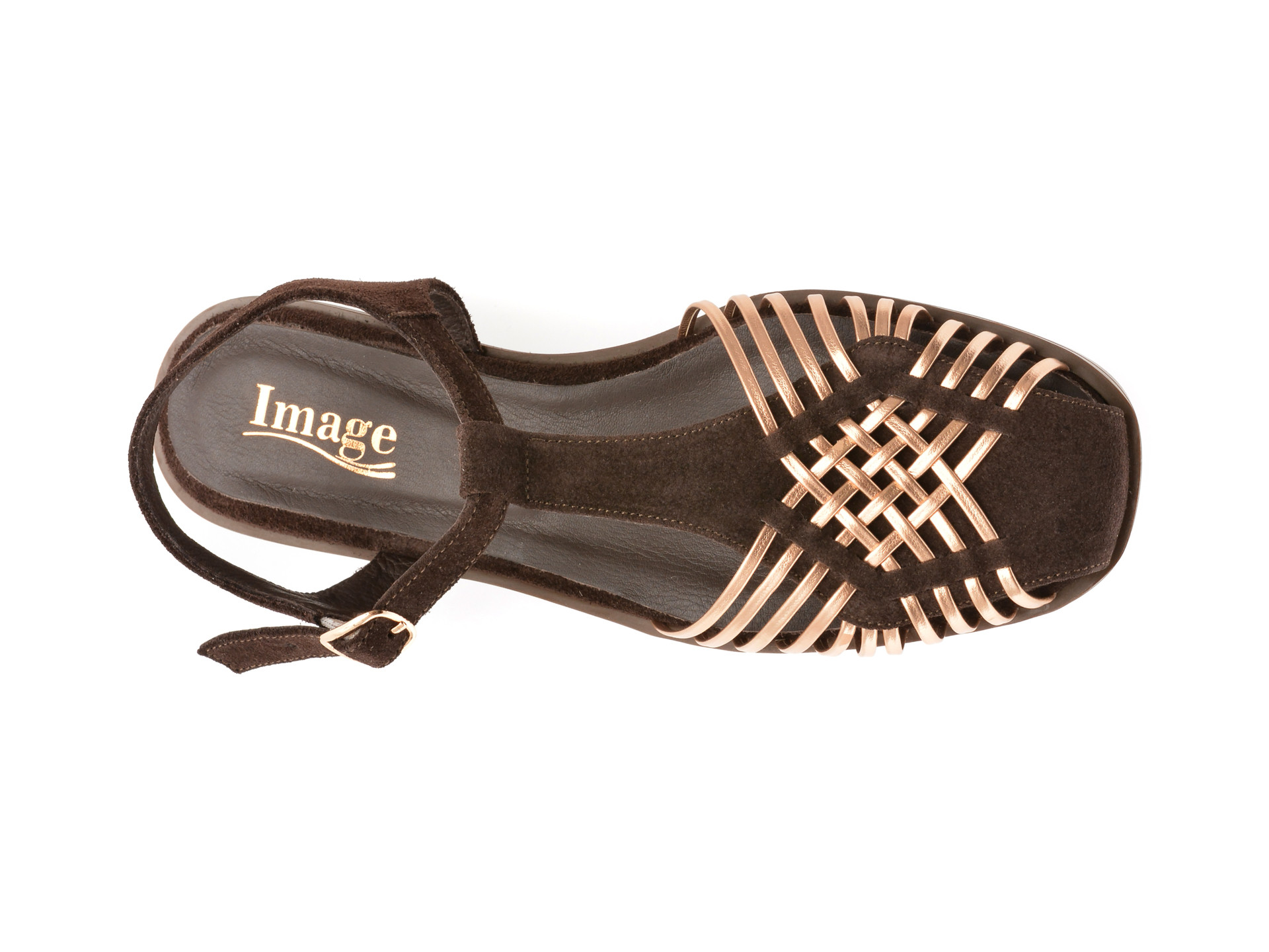 Sandale IMAGE maro, 902035, din piele intoarsa