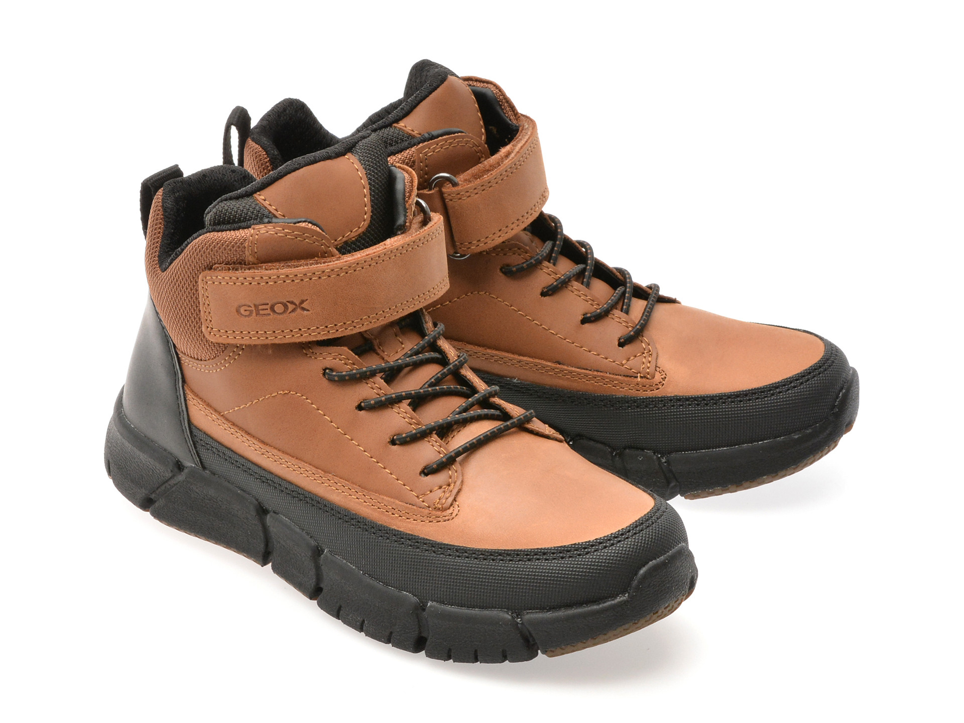 Ghete GEOX maro, J369BA, din piele ecologica