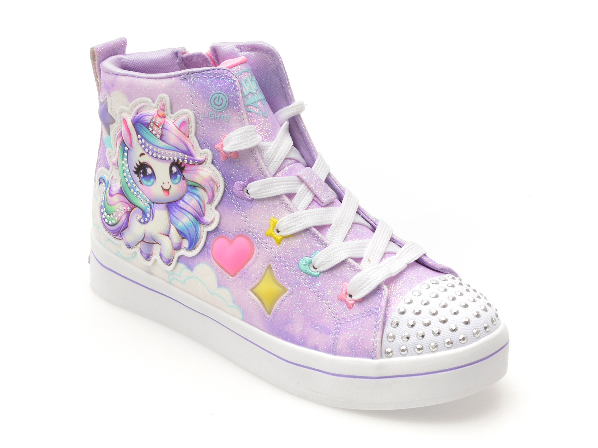 Ghete SKECHERS mov, TWI-LITES 2.0, din piele ecologica