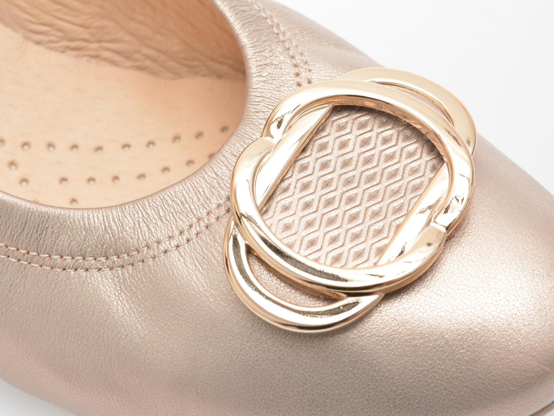 Balerini IMAGE aurii, 6415, din piele naturala