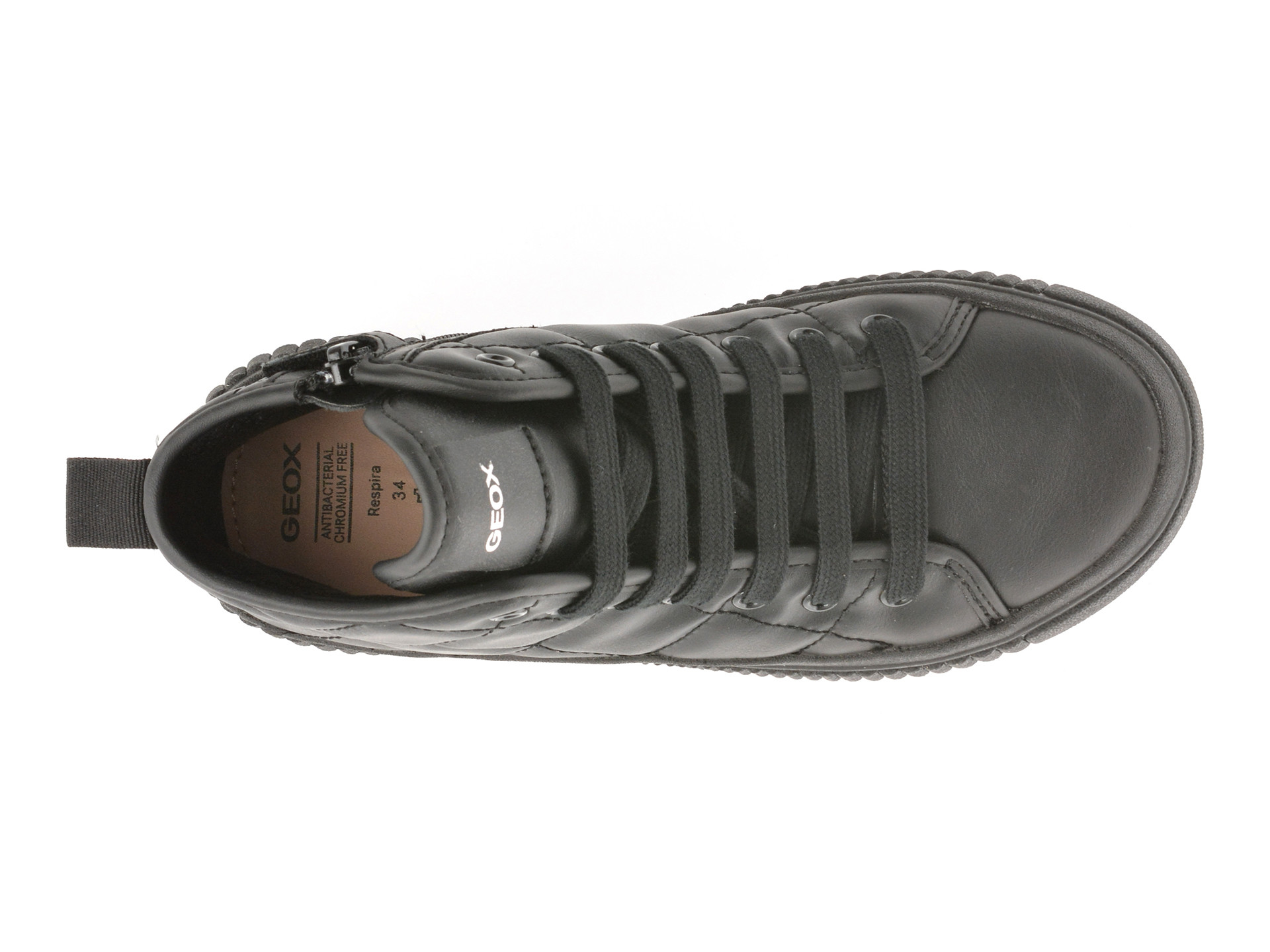 Ghete GEOX negre, J56M3F, din piele ecologica