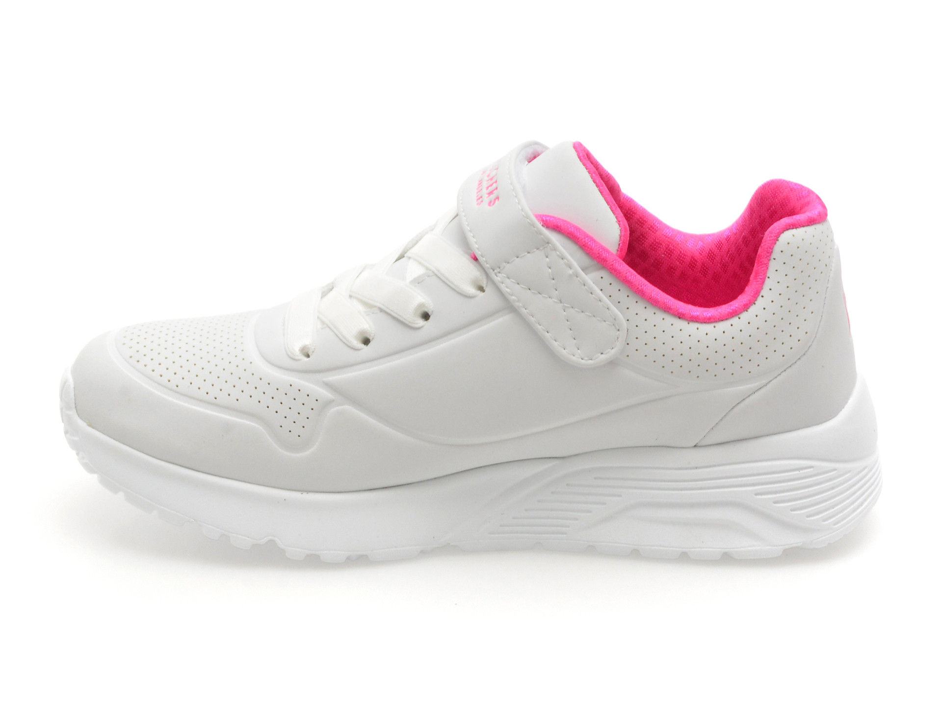Pantofi sport SKECHERS albi, UNO LITE, din piele ecologica