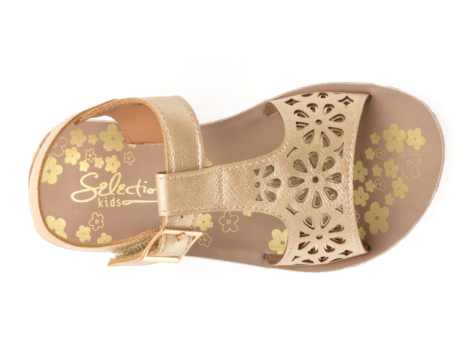Sandale SELECTION KIDS aurii, 82949, din piele ecologica