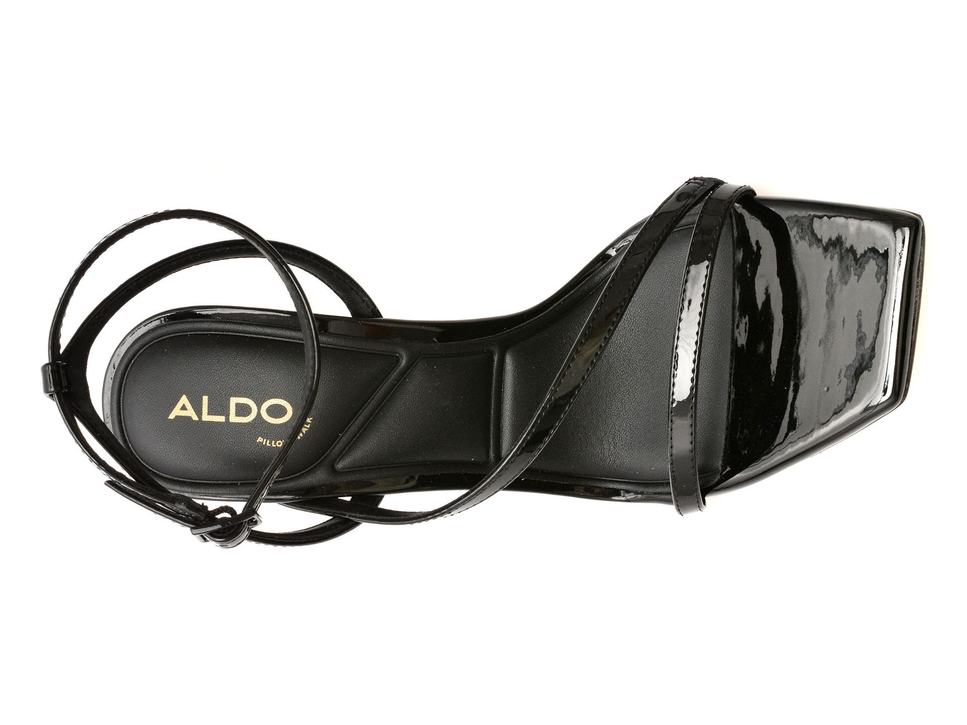 Sandale eleganti ALDO negre, SCINTILLA 001, din piele ecologica lacuita