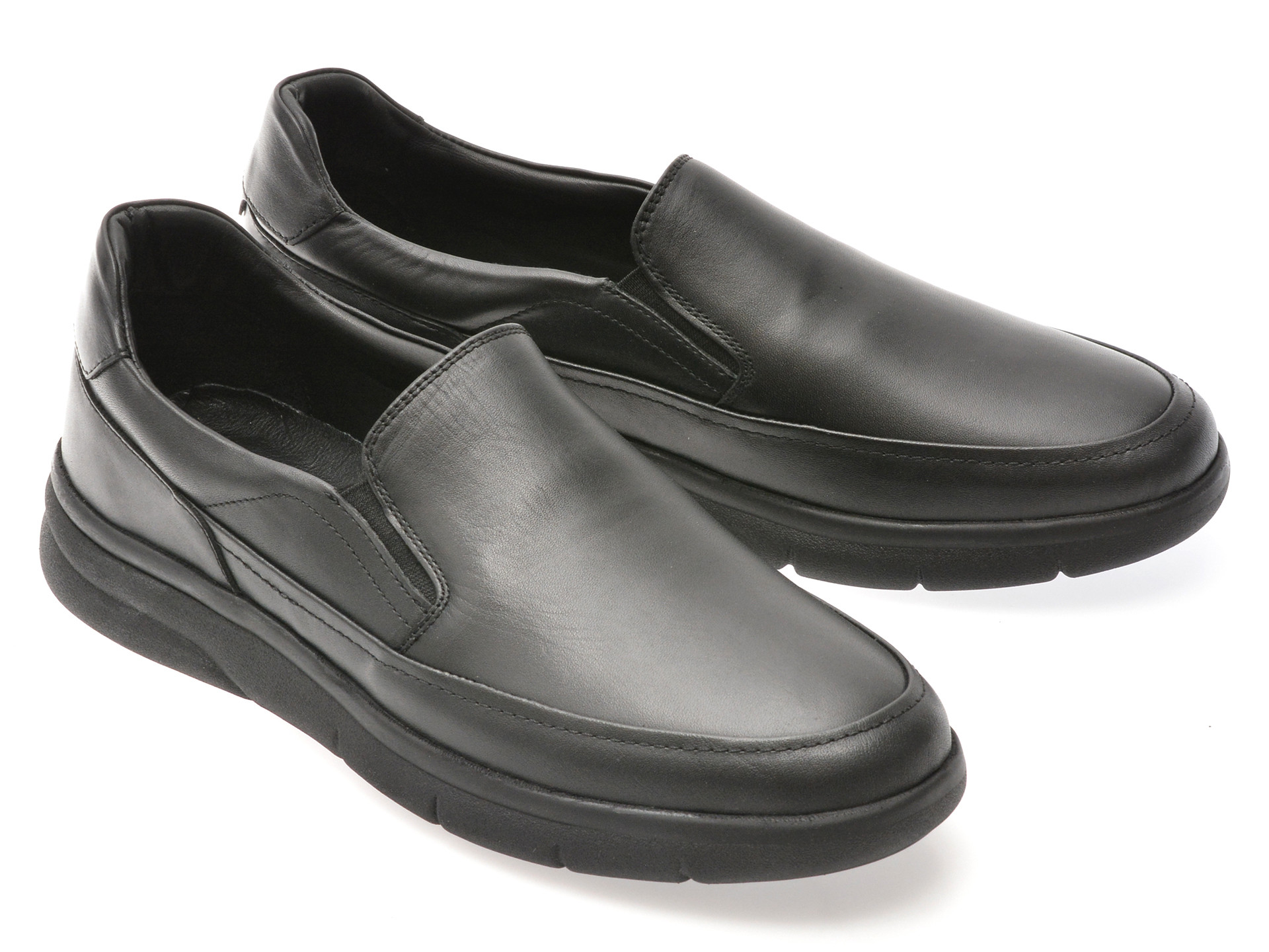 Pantofi OTTER negri, 10605, din piele naturala