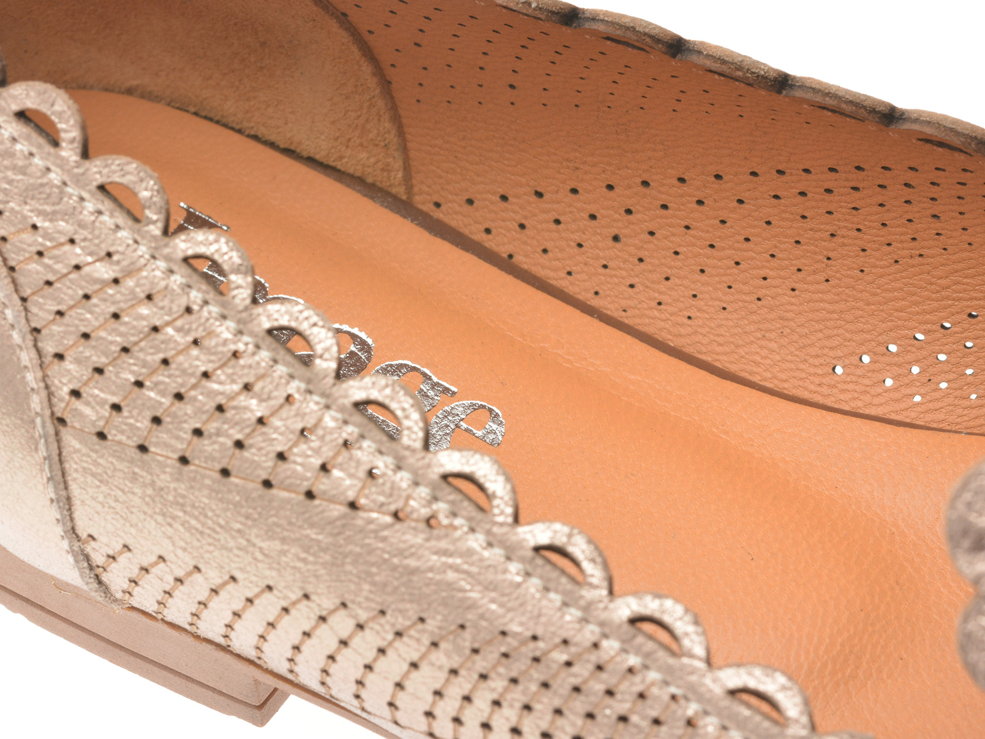 Mocasini IMAGE aurii, 3512456, din piele naturala