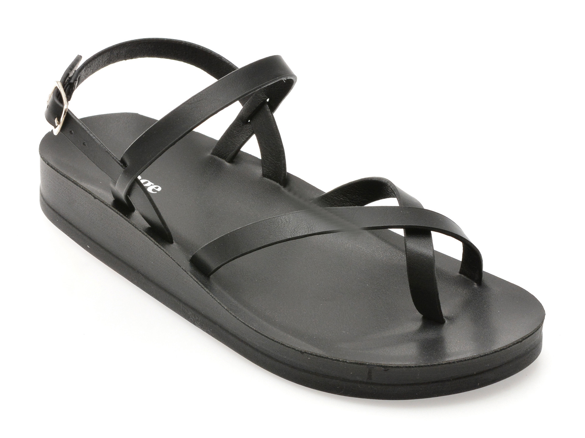 Sandale image negre 10728 din piele ecologica
