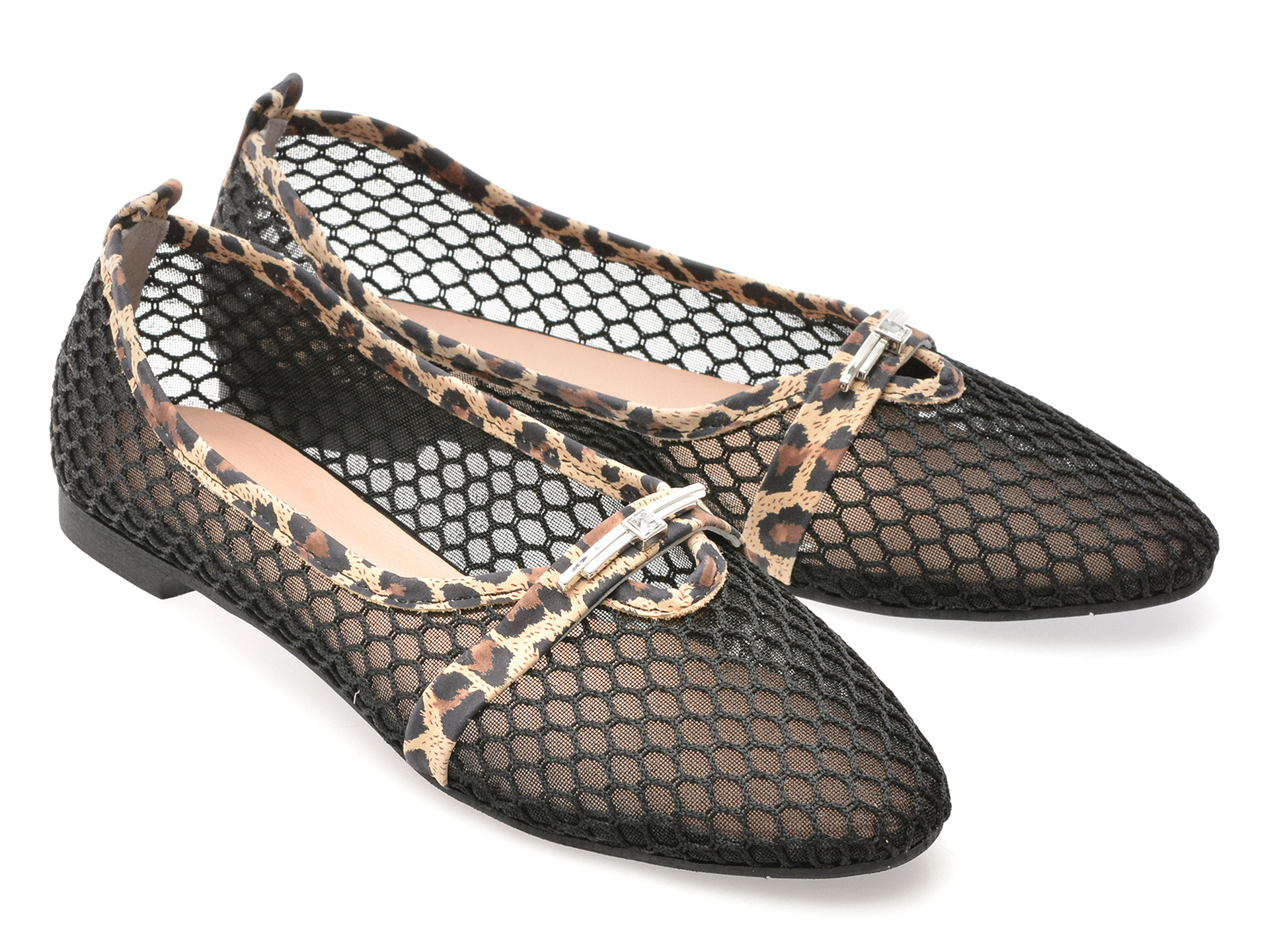 Balerini IMAGE negri, 4411581, din material textil