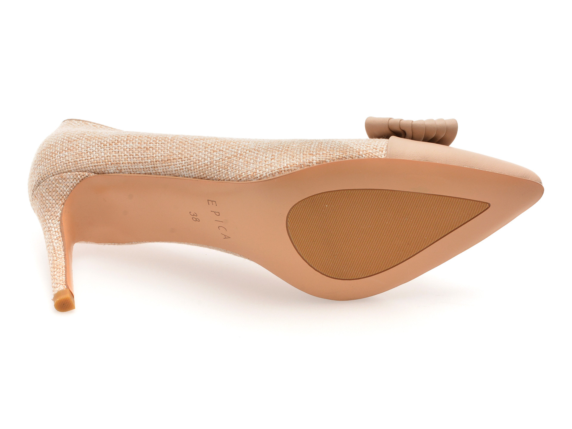 Pantofi eleganti EPICA nude, EB633, din material textil