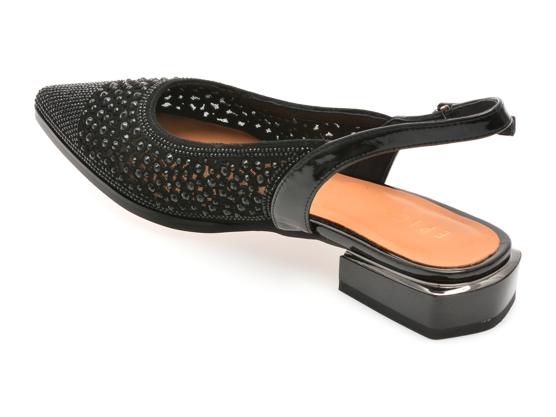 Pantofi EPICA negri, EB322, din piele intoarsa