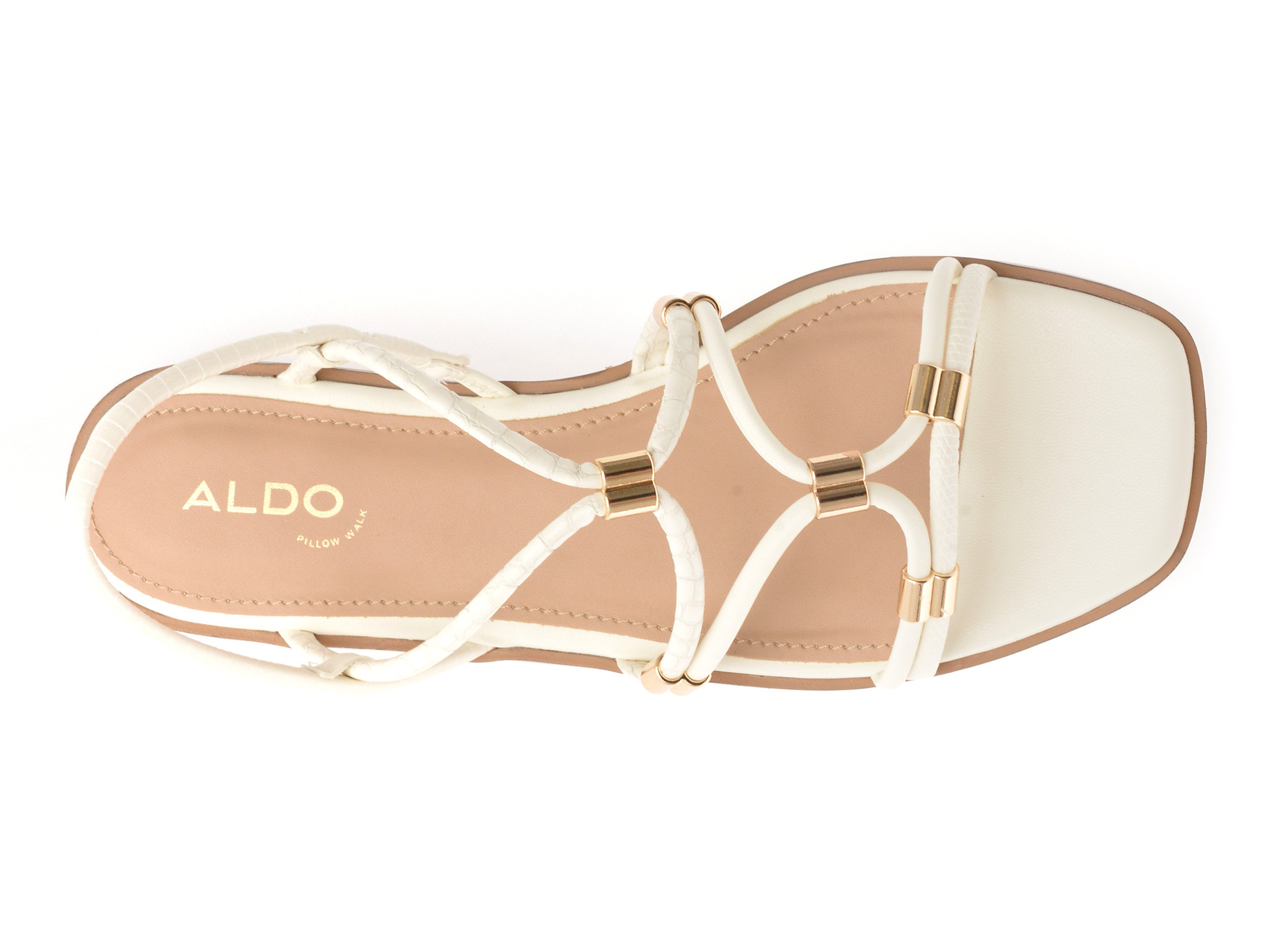 Sandale ALDO albe, BYCHAN 100, din piele ecologica