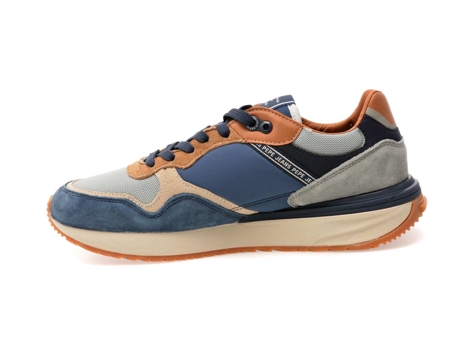 Pantofi sport PEPE JEANS albastri, BUSTER PRO COMBI, din material textil