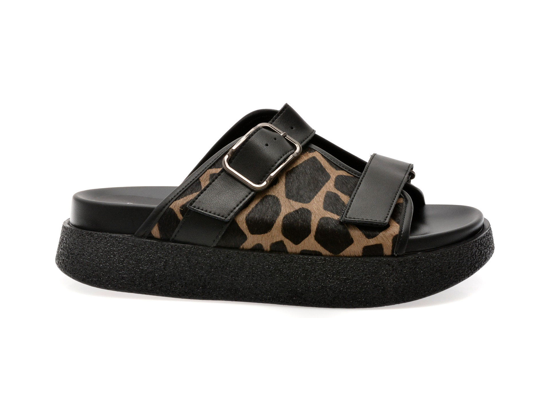 Papuci EPICA negri, 1350C20, din piele naturala