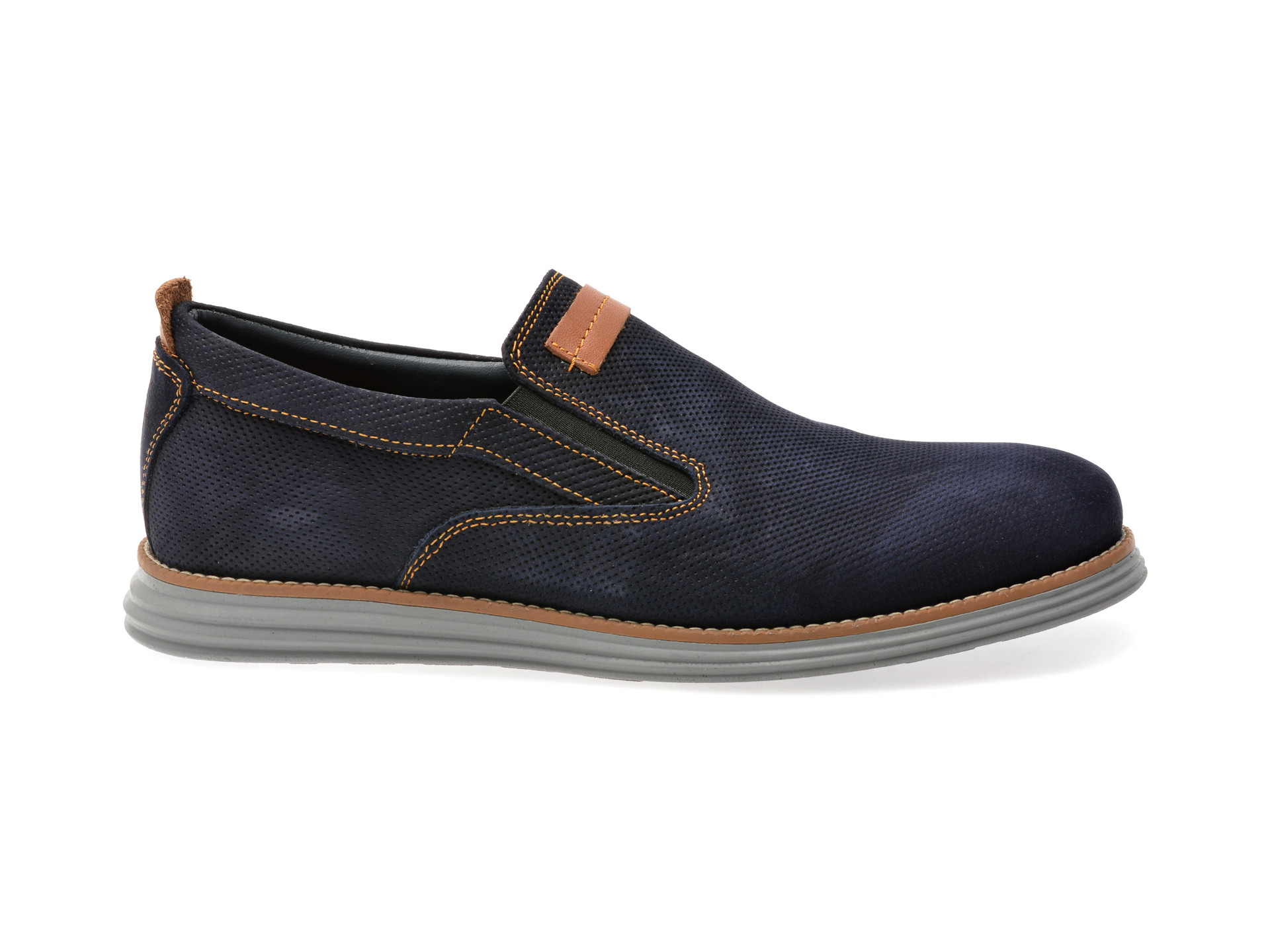 Pantofi OTTER bleumarin, A35, din nabuc