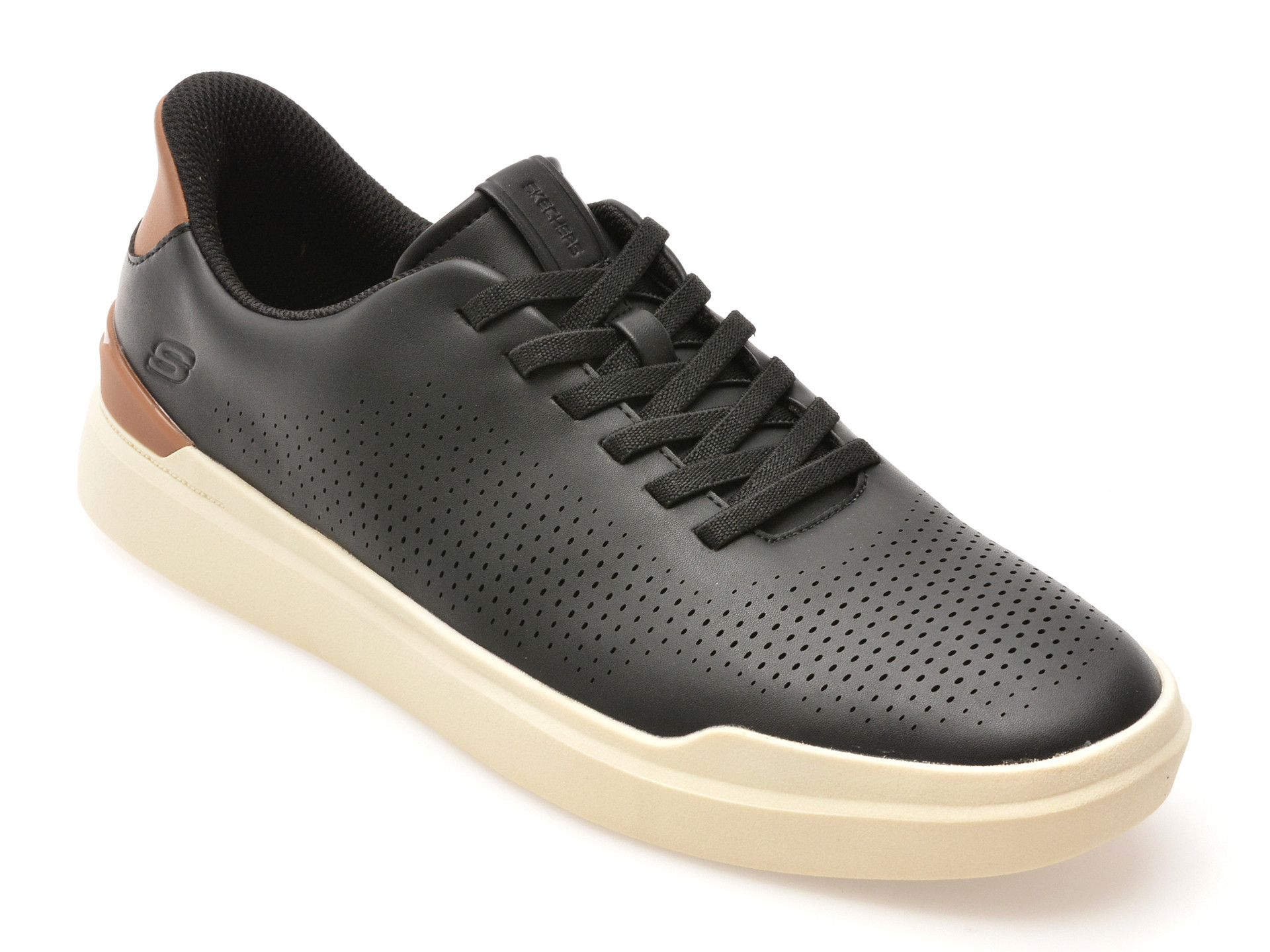 Pantofi sport SKECHERS negri, OWEN, din piele ecologica