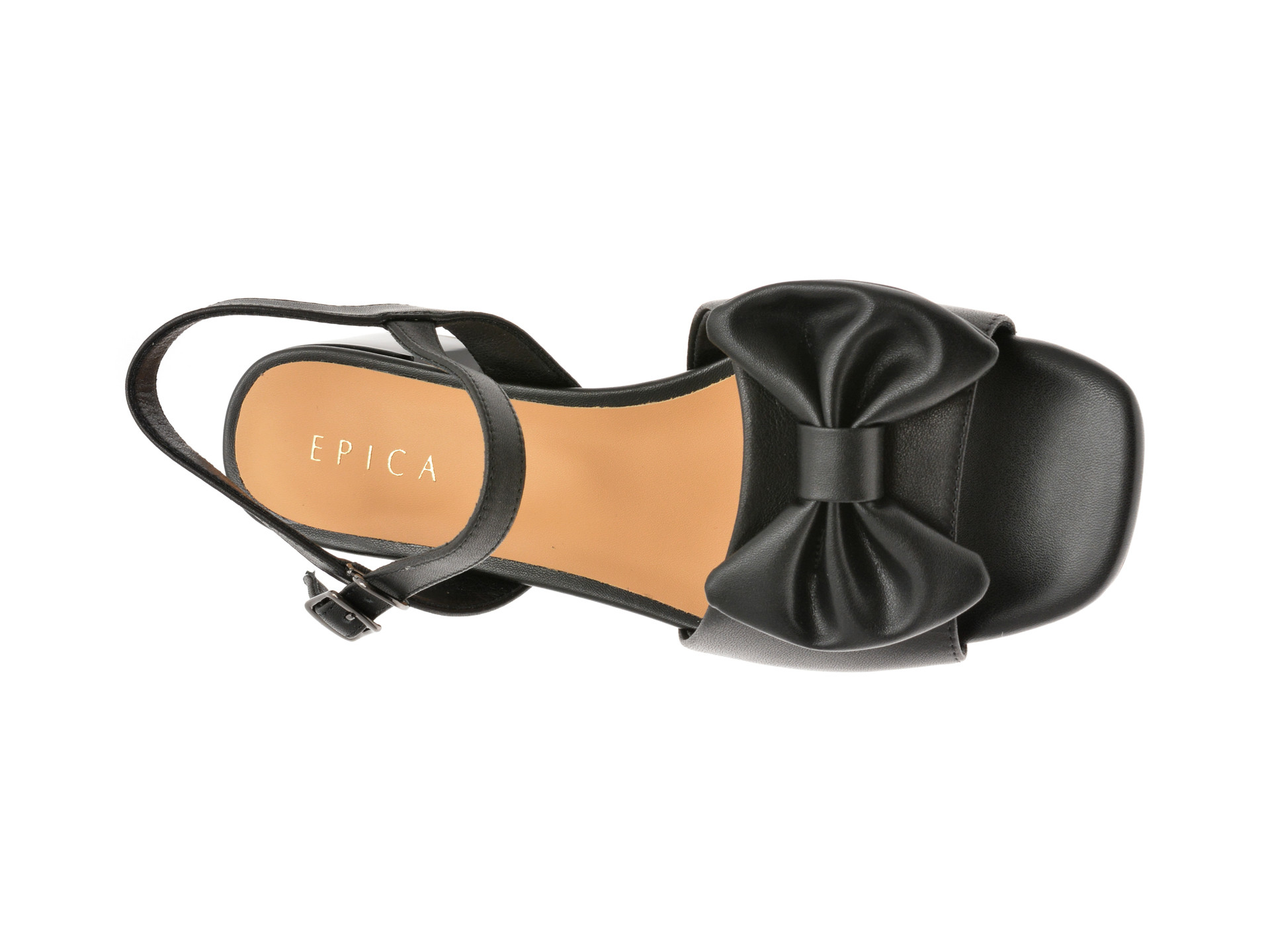 Sandale EPICA negre, 1295D29, din piele naturala