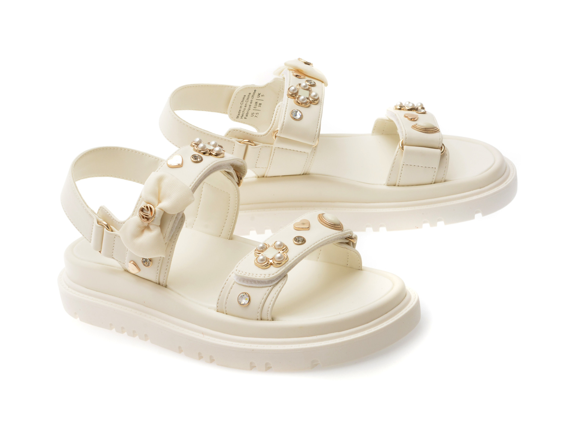 Sandale ALDO albe, GEMIMA 100, din piele ecologica