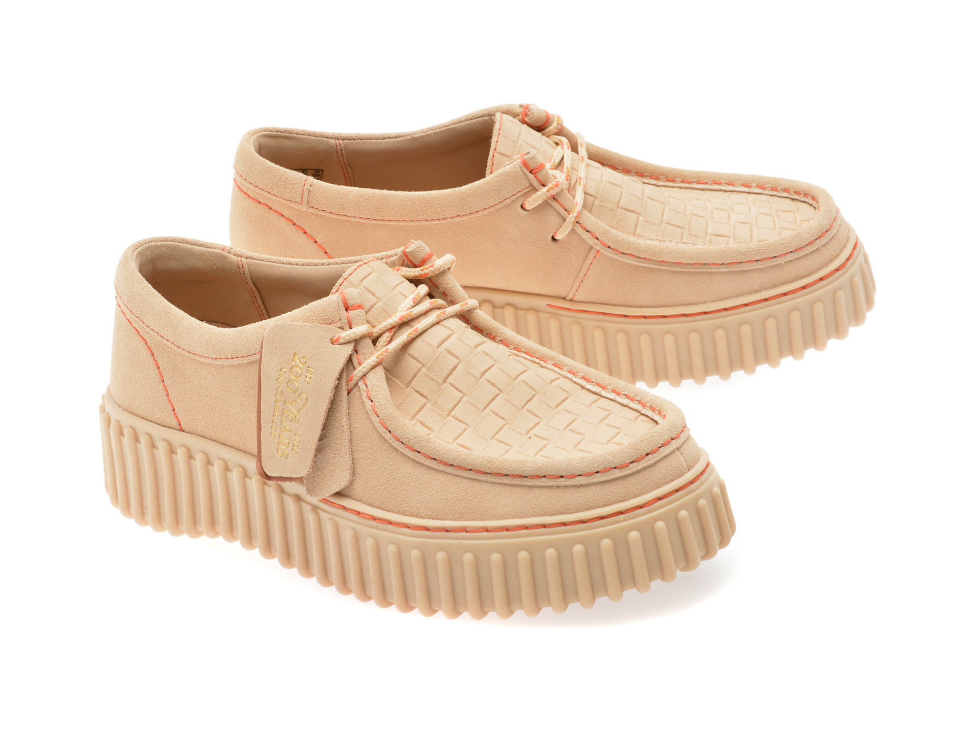 Mocasini CLARKS bej, TORHILL BEE, din piele intoarsa