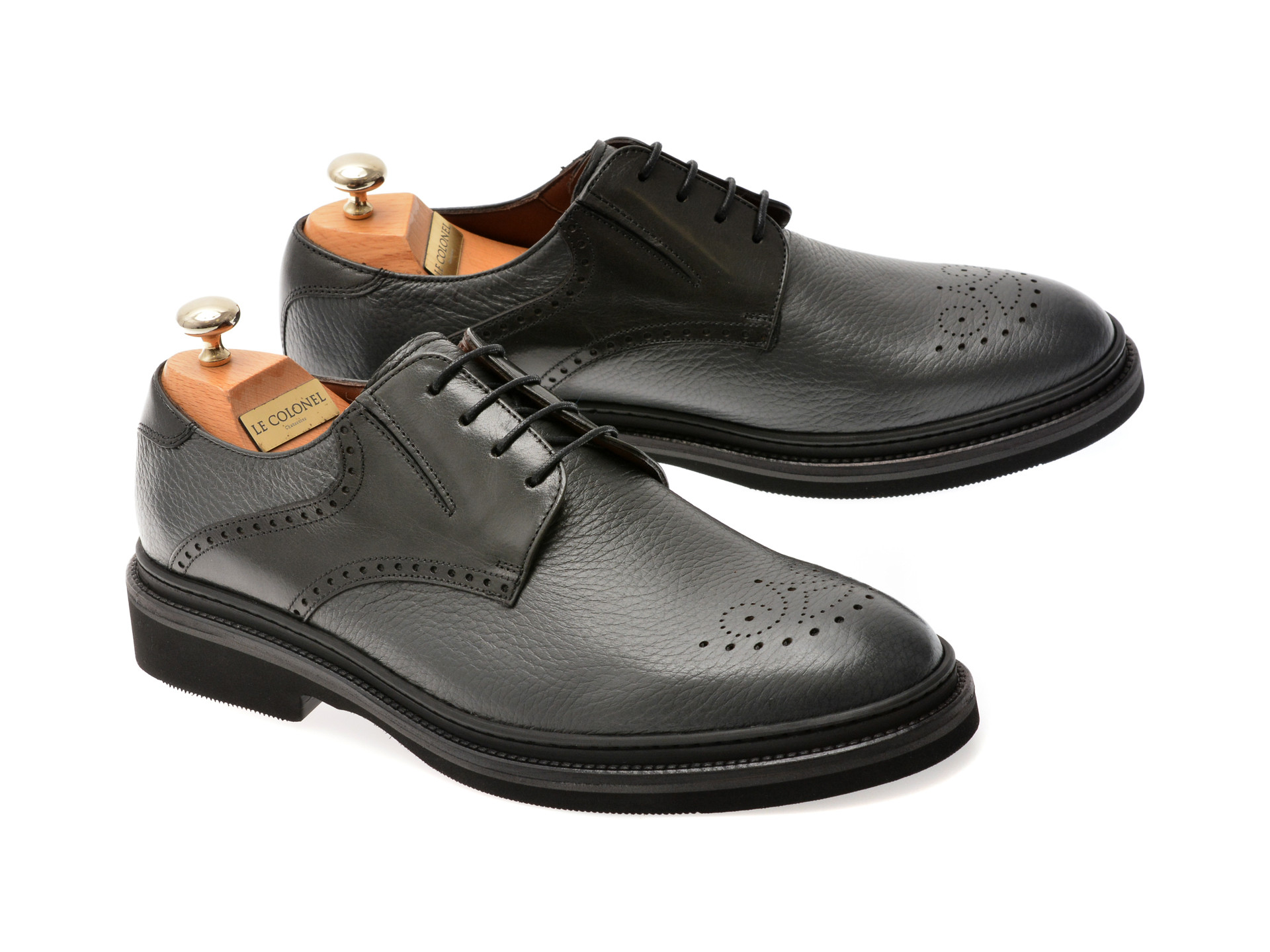 Pantofi eleganti LE COLONEL gri, 61722, din piele naturala