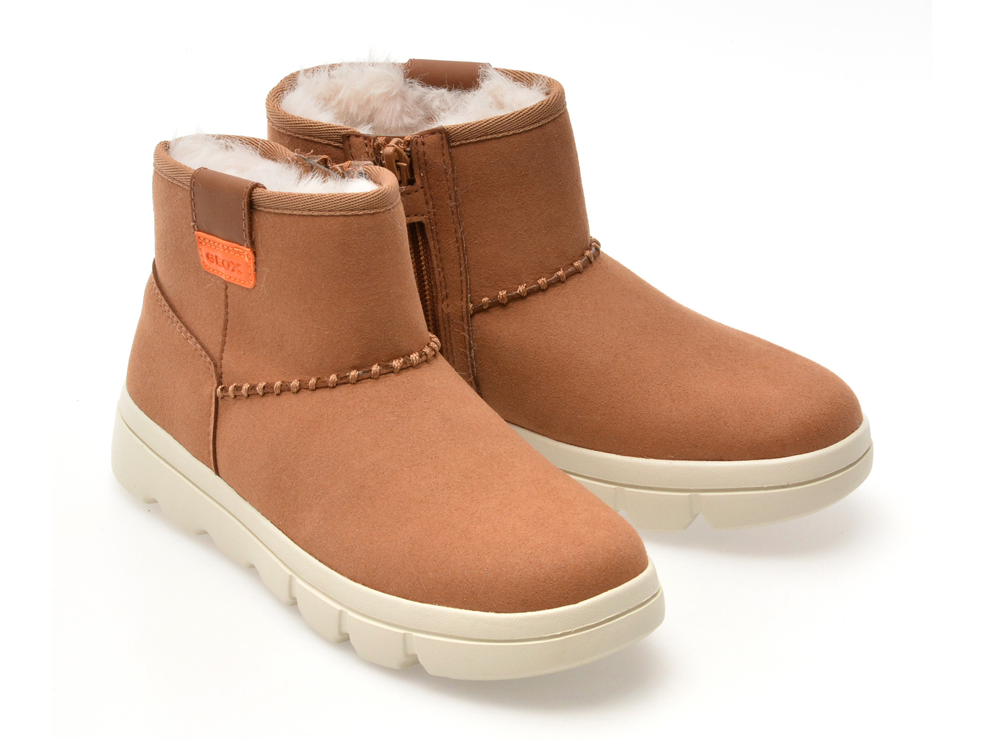 Ghete GEOX maro, J56NCA, din piele ecologica