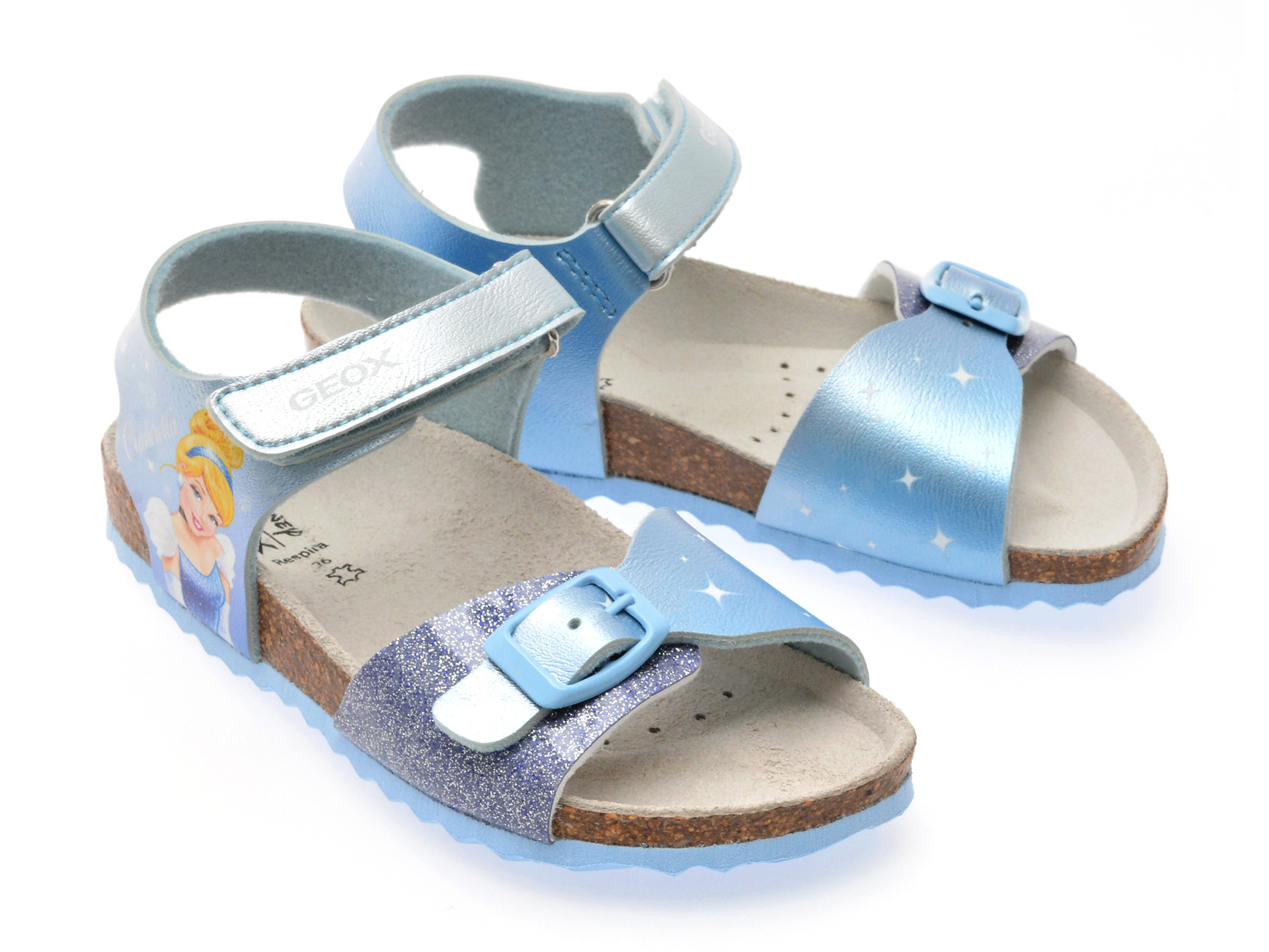 Sandale GEOX albastre, J558MG, din piele ecologica