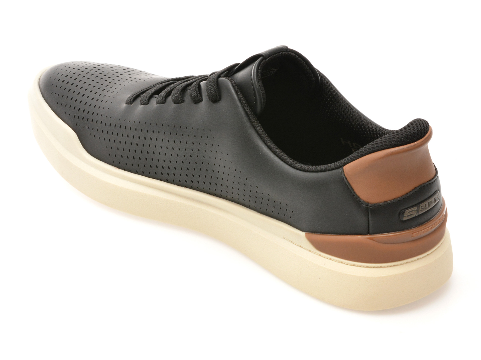 Pantofi sport SKECHERS negri, OWEN, din piele ecologica