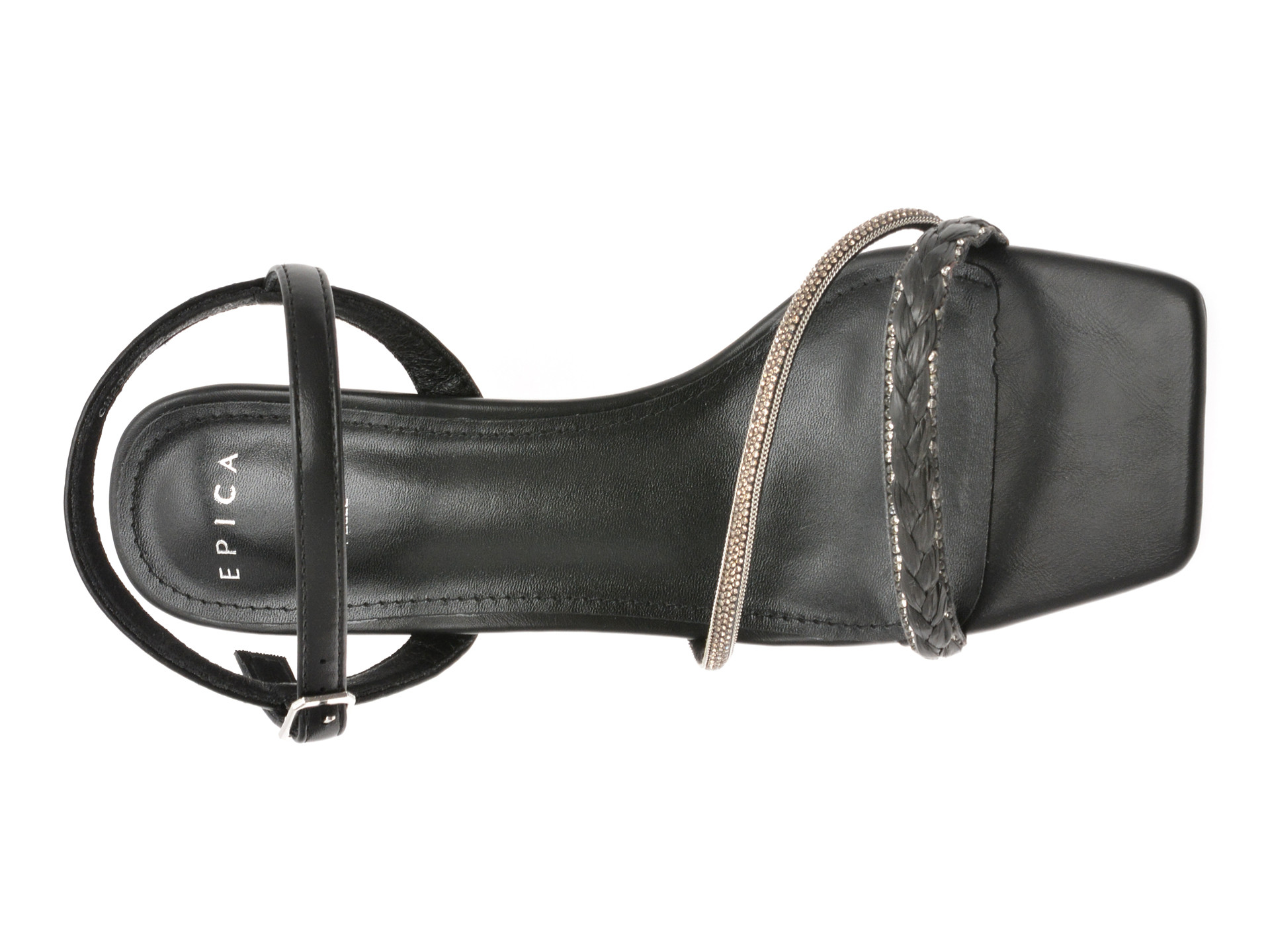 Sandale elegante EPICA negre, 82982, din piele ecologica
