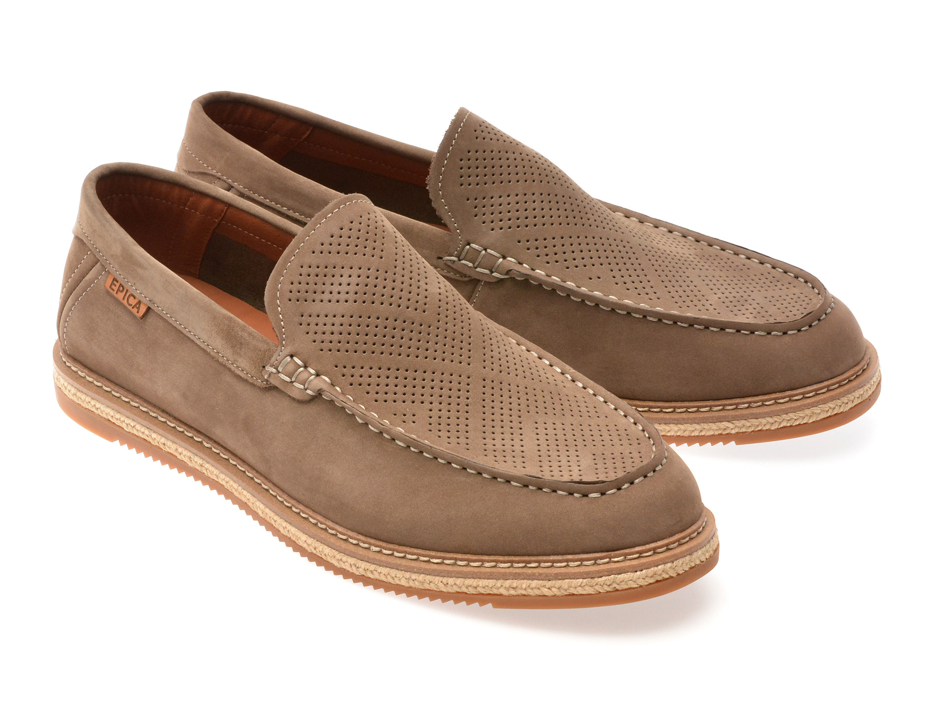 Mocasini EPICA maro, MU155, din nabuc