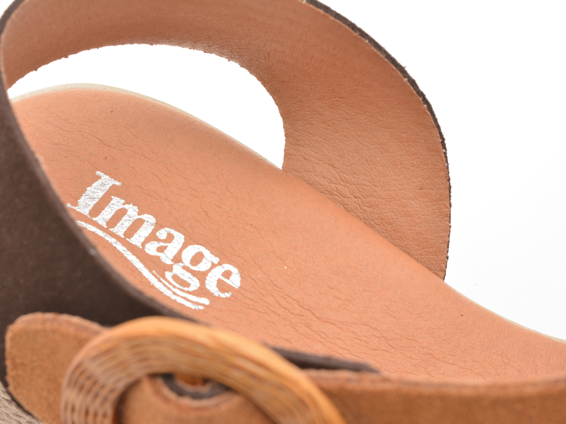Sandale IMAGE maro, ROSEA, din piele intoarsa