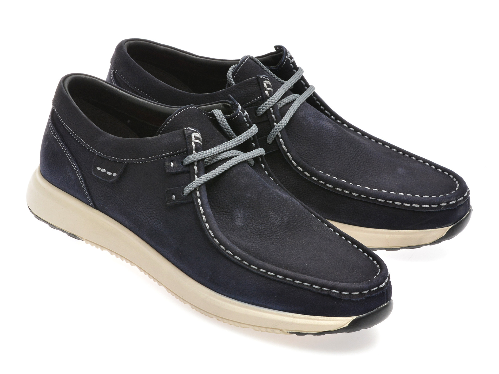 Mocasini OTTER bleumarin, SF2002, din nabuc