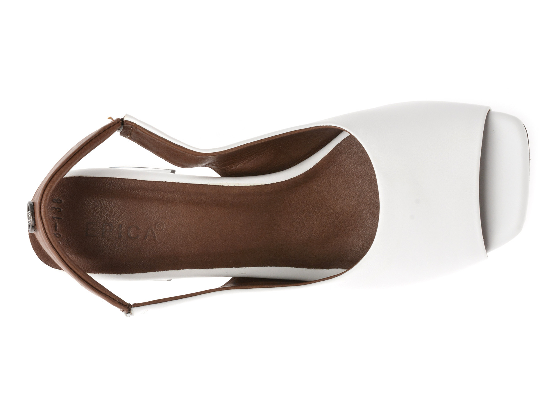 Sandale EPICA albe, 532258, din piele naturala