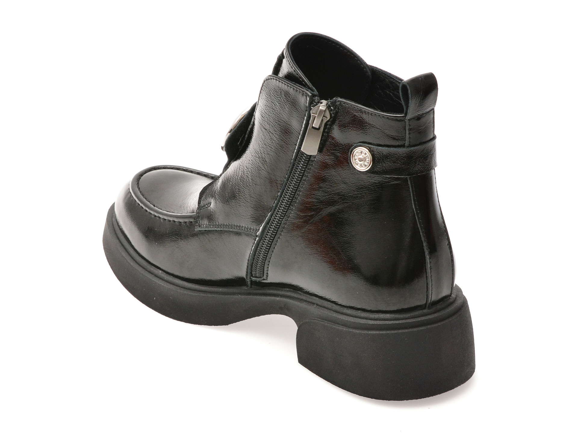 Ghete IMAGE negre, 3695030, din piele naturala lacuita