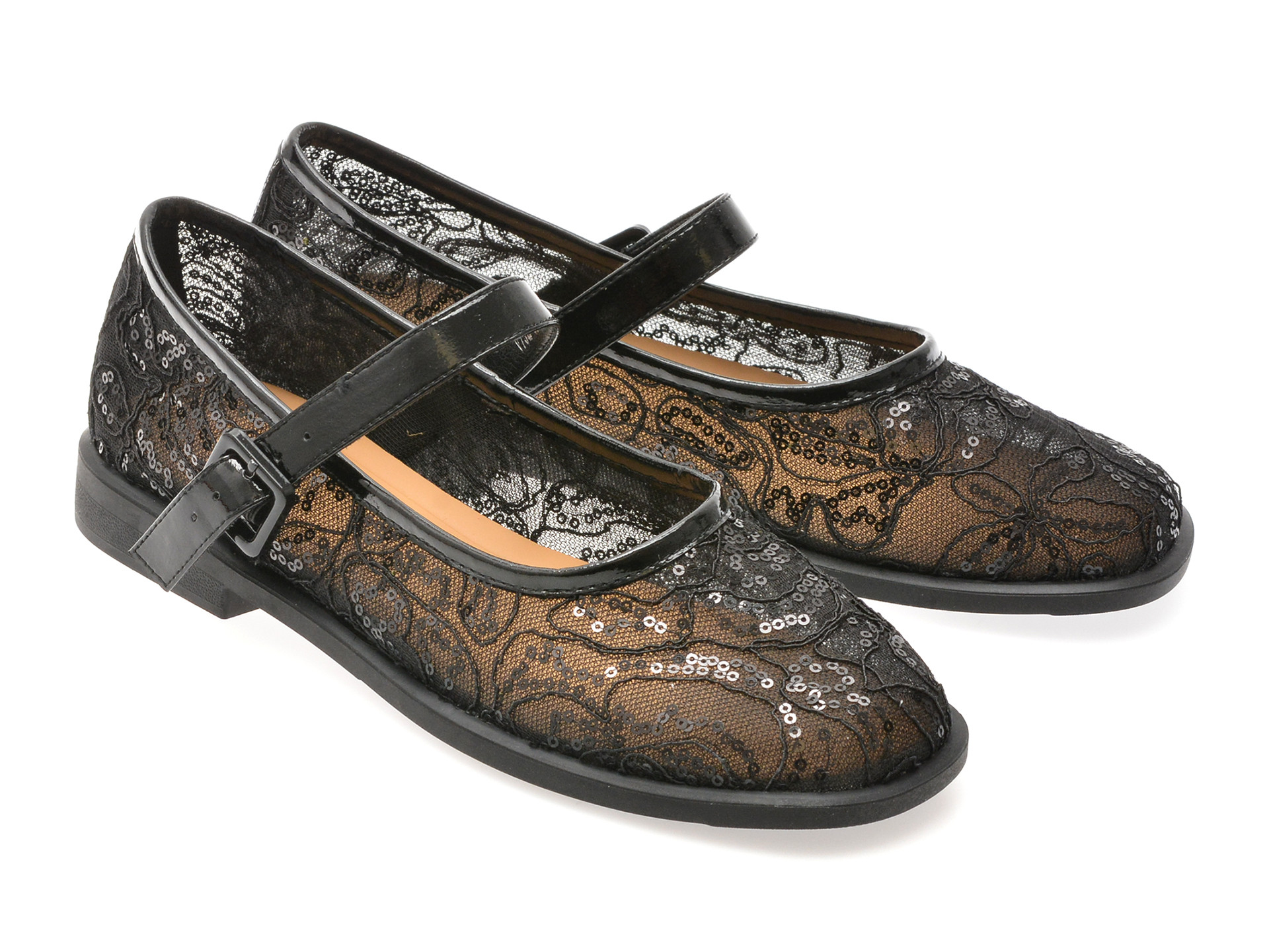 Balerini EPICA negri, V732G26, din material textil