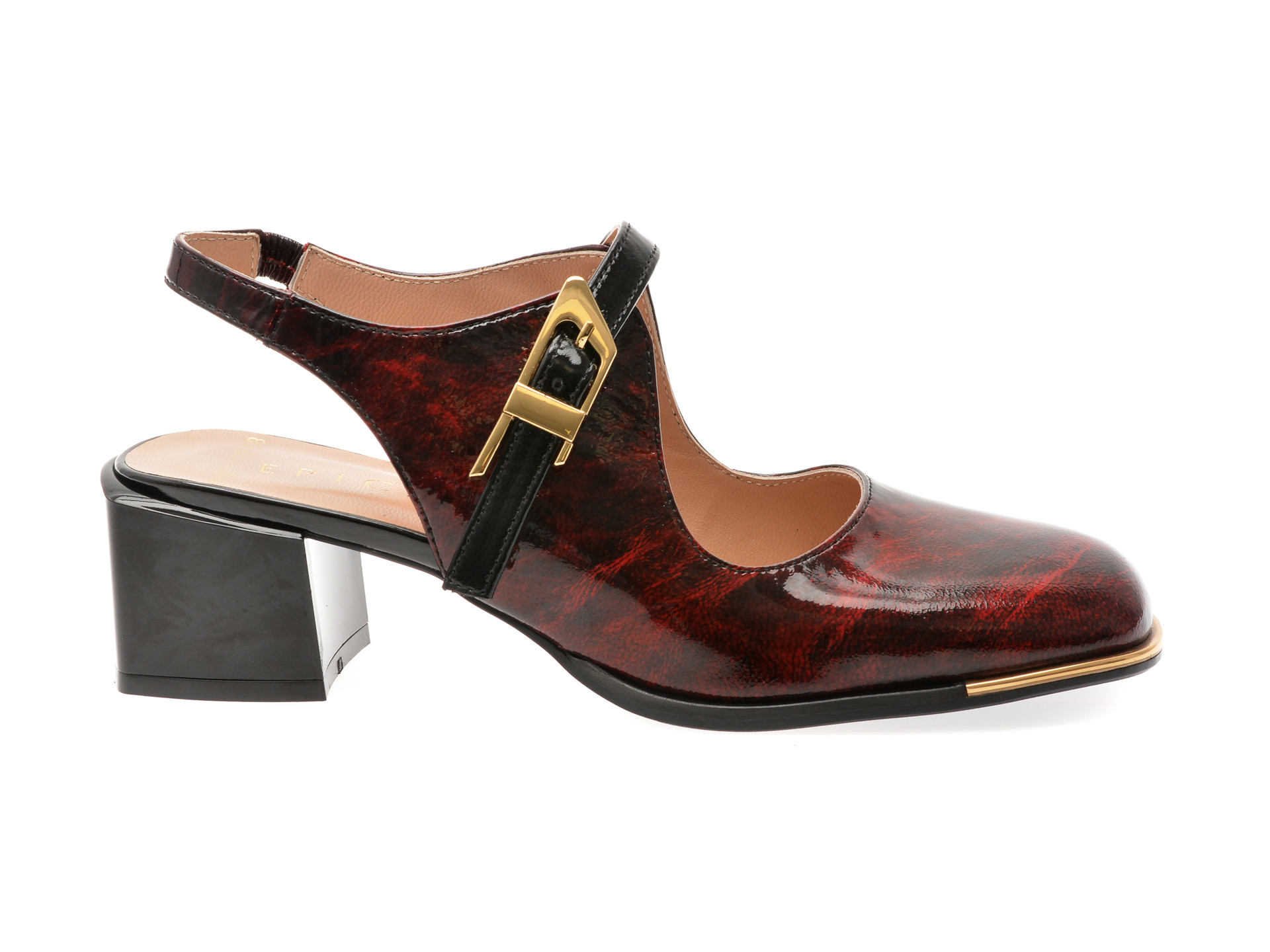 Pantofi EPICA visinii, 6020182, din piele naturala lacuita