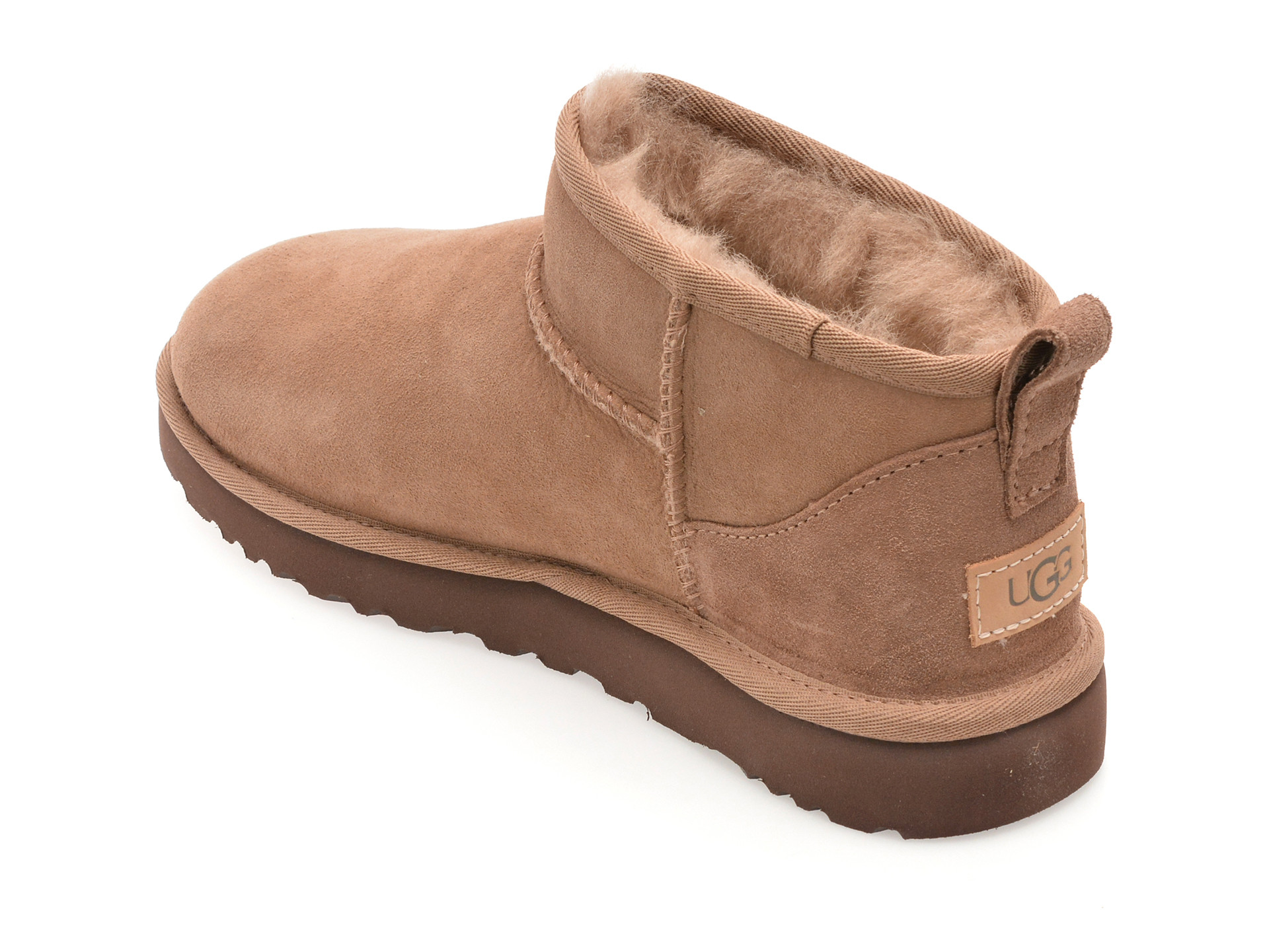 Ghete UGG maro, CLASSIC ULTRA MINI, din piele intoarsa
